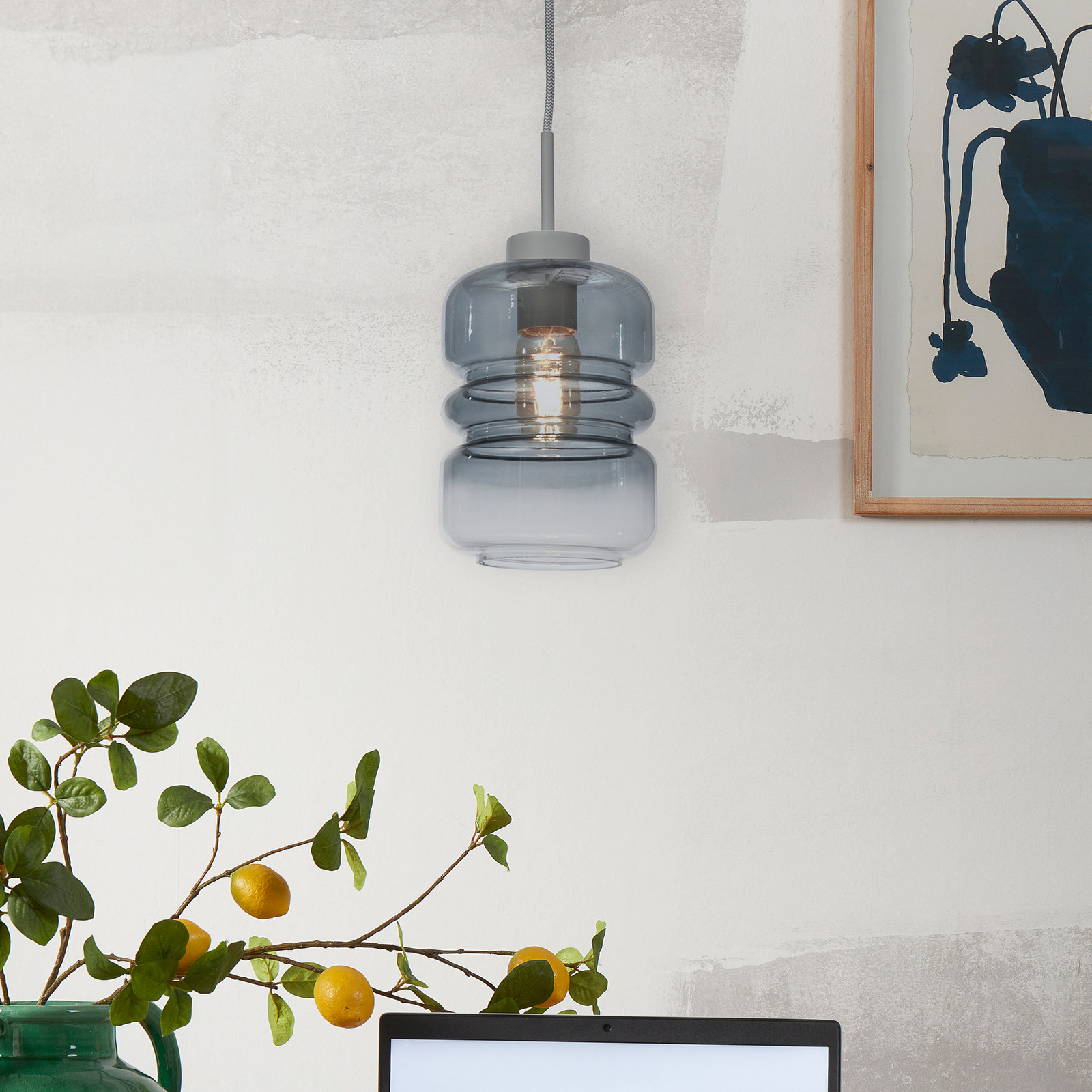ITS ABOUT ROMI Lampă suspendată Verona gri deschis Ø 15 cm - Bucătărie - modern - Sticlă