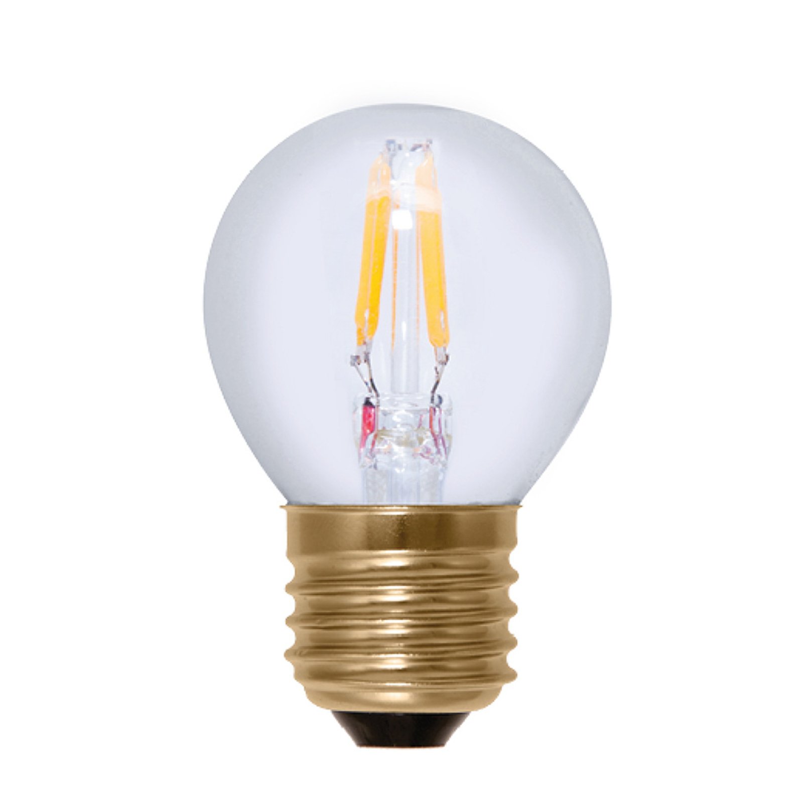 Golf ball LED bulb E27 3 W warm white clear