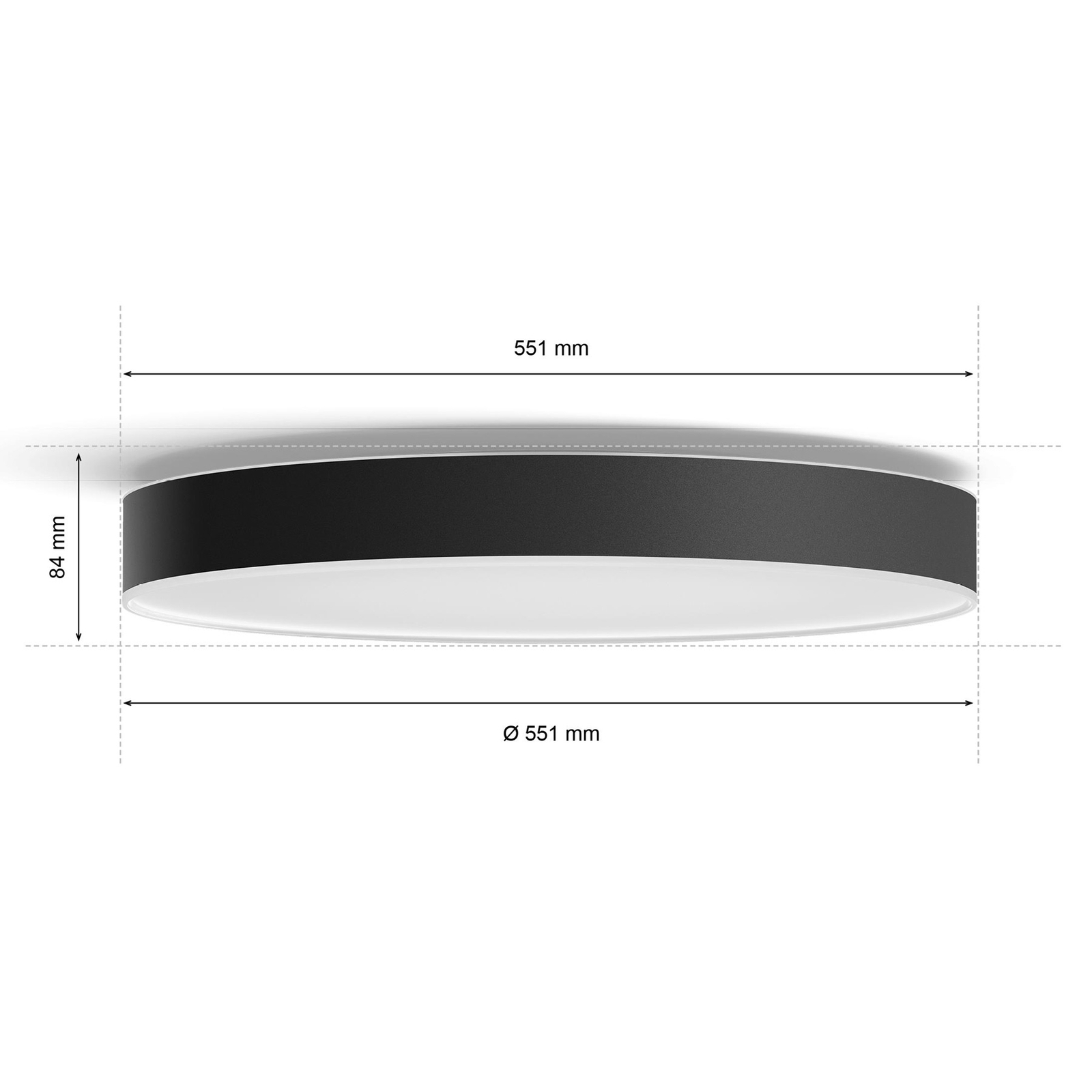 Philips Hue Enrave plafonnier LED 55,1 cm noir