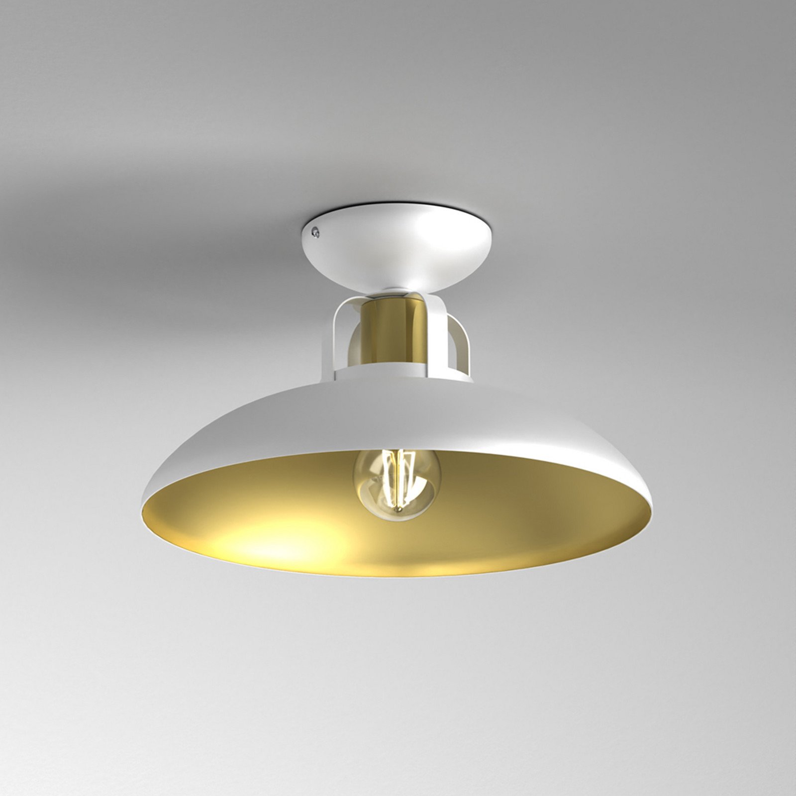 Eko-Light Plafonieră Felix alb/auriu - Camera de zi / sufragerie - Design industrial - alb auriu - Metal