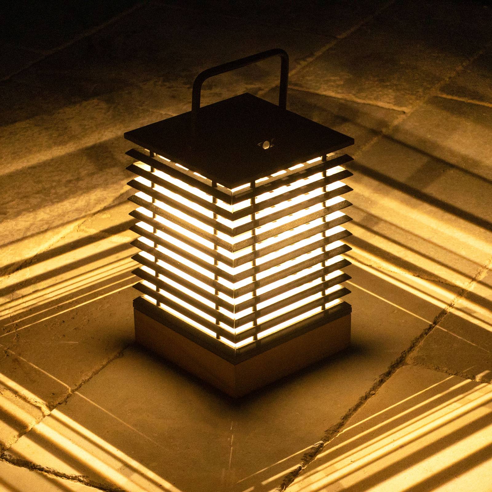 Les Jardins LED-solcellslykta Tekura med sensor höjd 37 cm