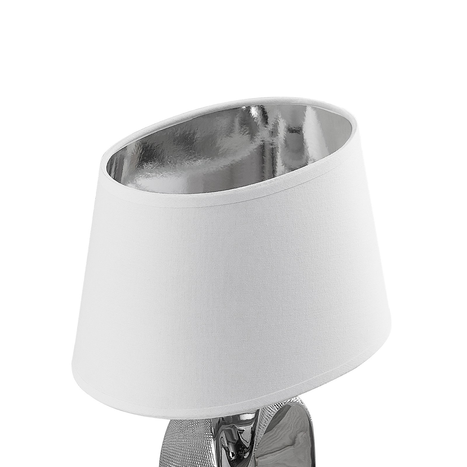 Настолна лампа Lindby Alenja от керамика и плат