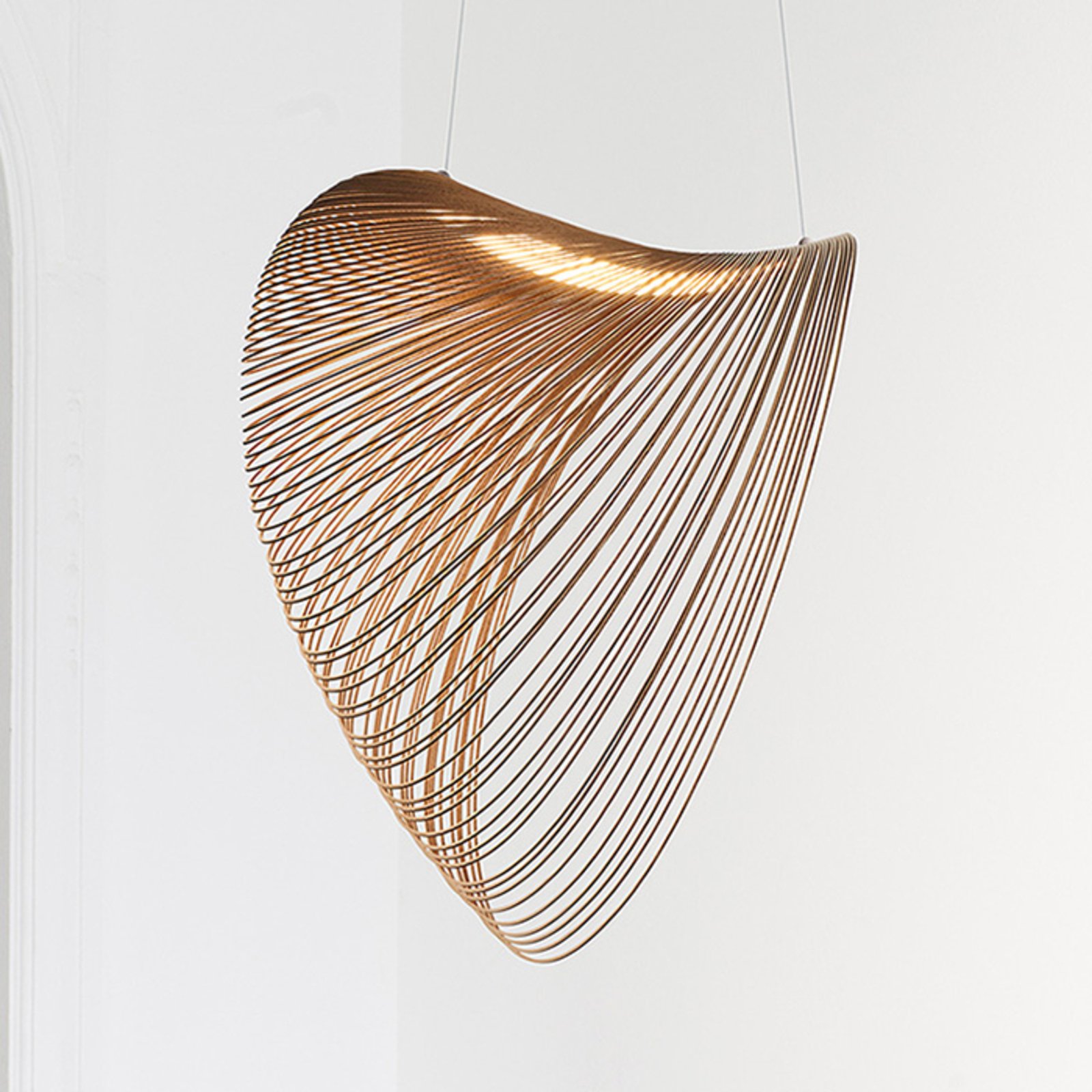Illan LED-Hängelampe Holz dimmbar Ø 100 cm - Luceplan