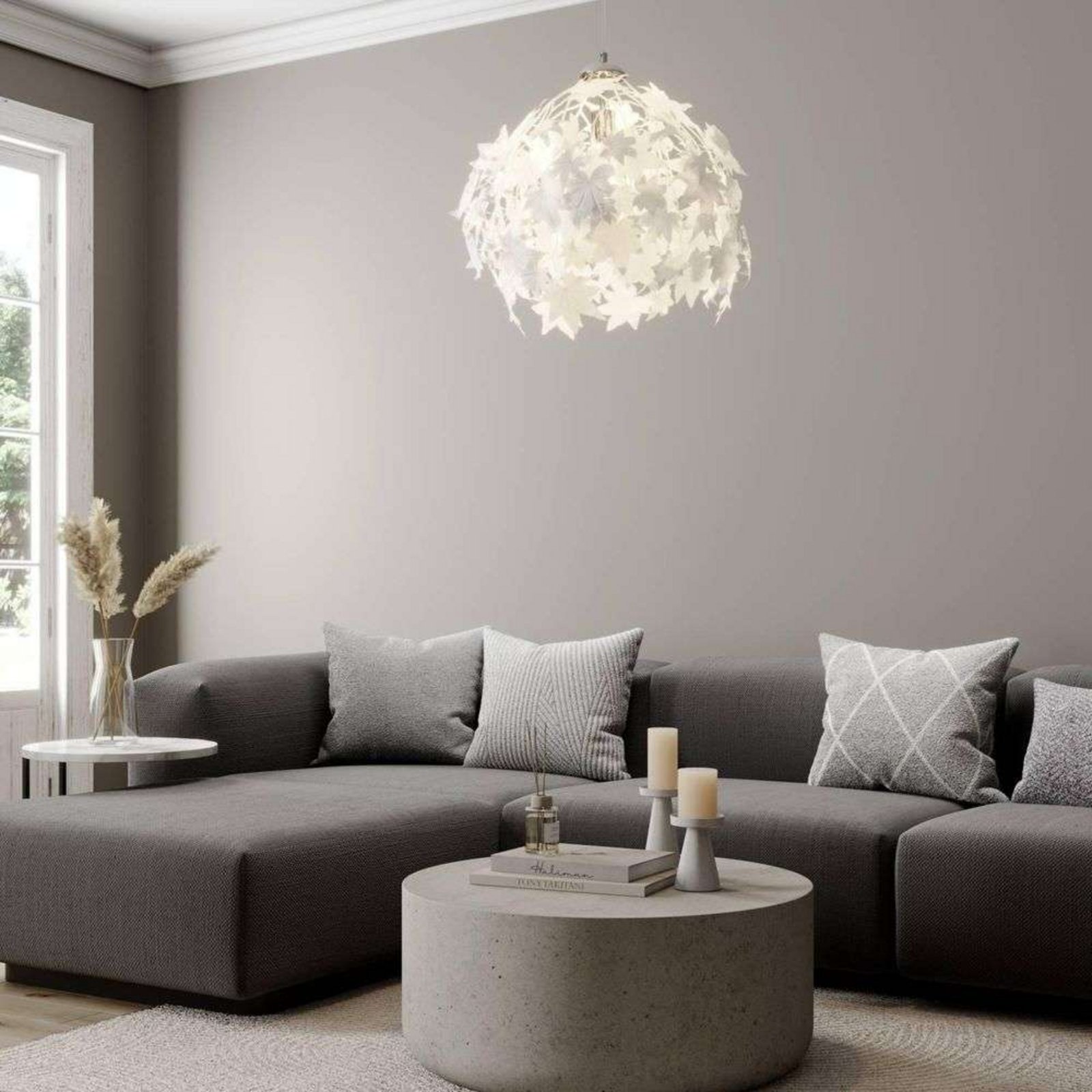 Maple Pendel Ø38 White/Chrome - Lindby