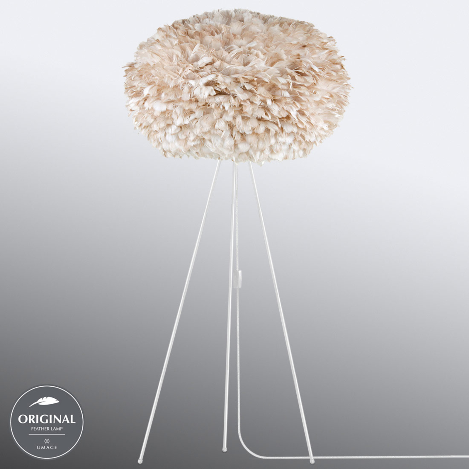 UMAGE Eos X-large lampadaire trépied brun clair