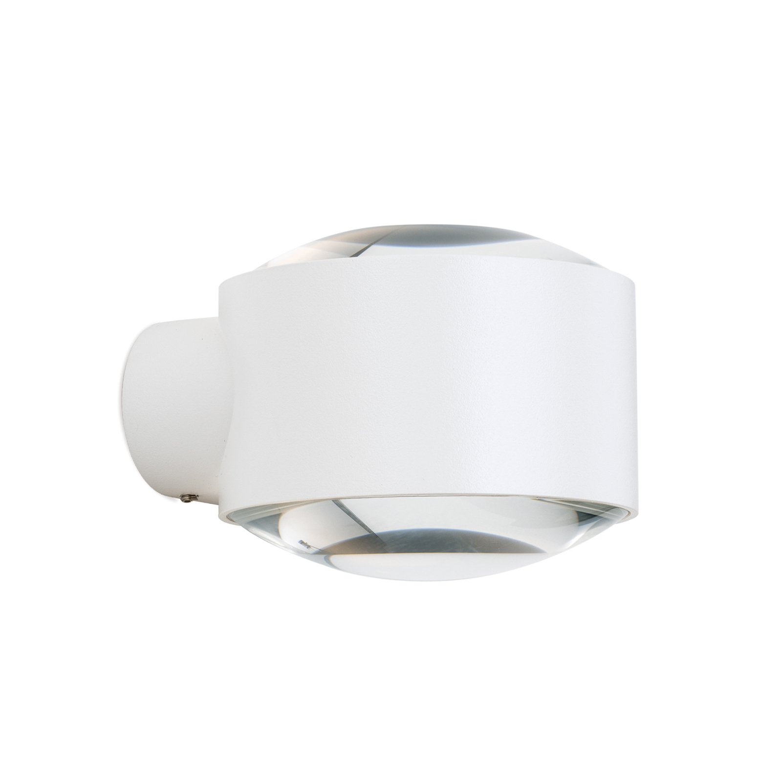 Tatra LED outdoor wall lamp, white, Ø 10.2 cm, aluminium, up/down