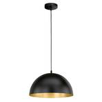 Poncho hanging light, black/gold, half oval