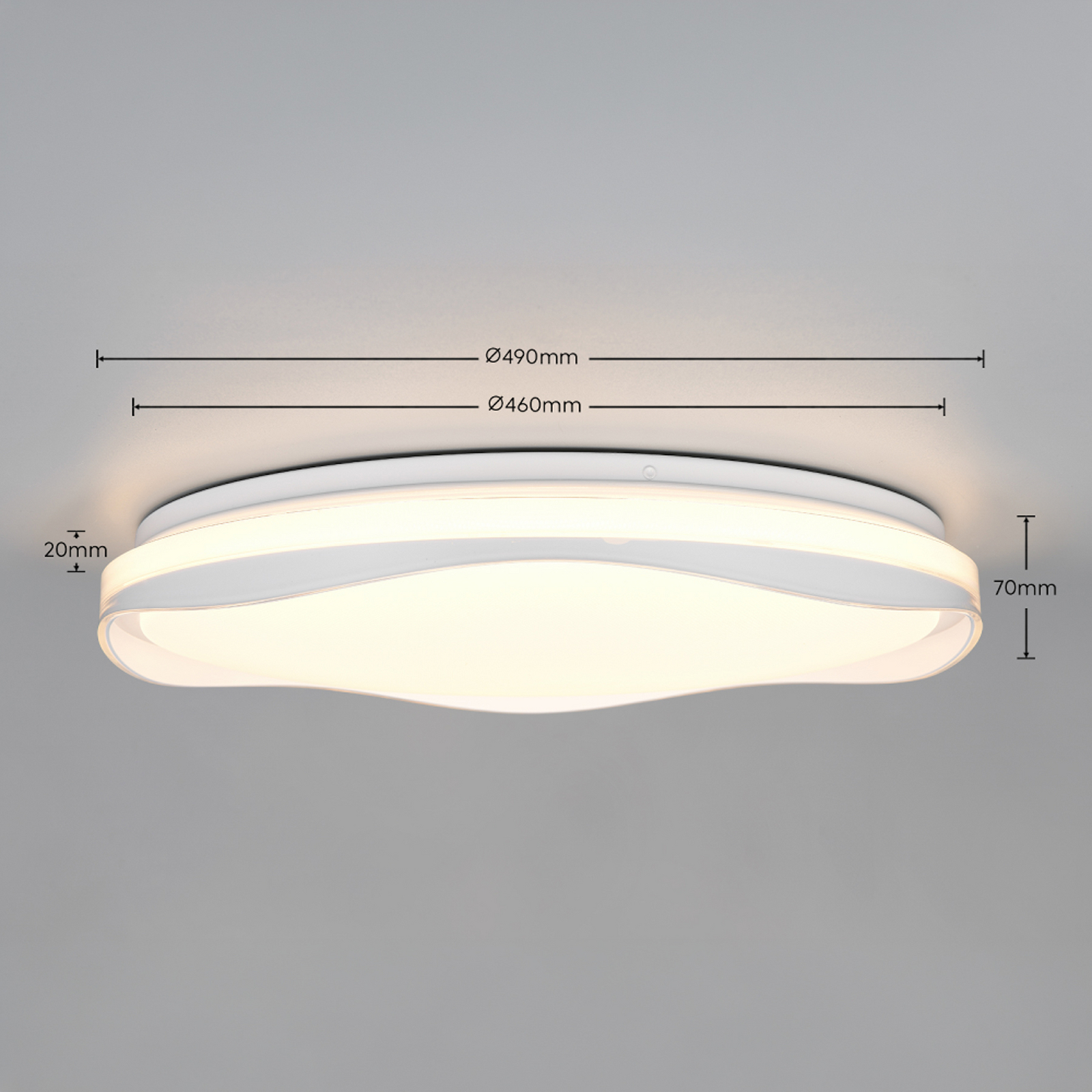 Plafoniera LED Pavo, grigia, in plastica, RGBW, con telecomando Plafoniera LED Pavo, grigia, in plastica, RGBW, con telecomando