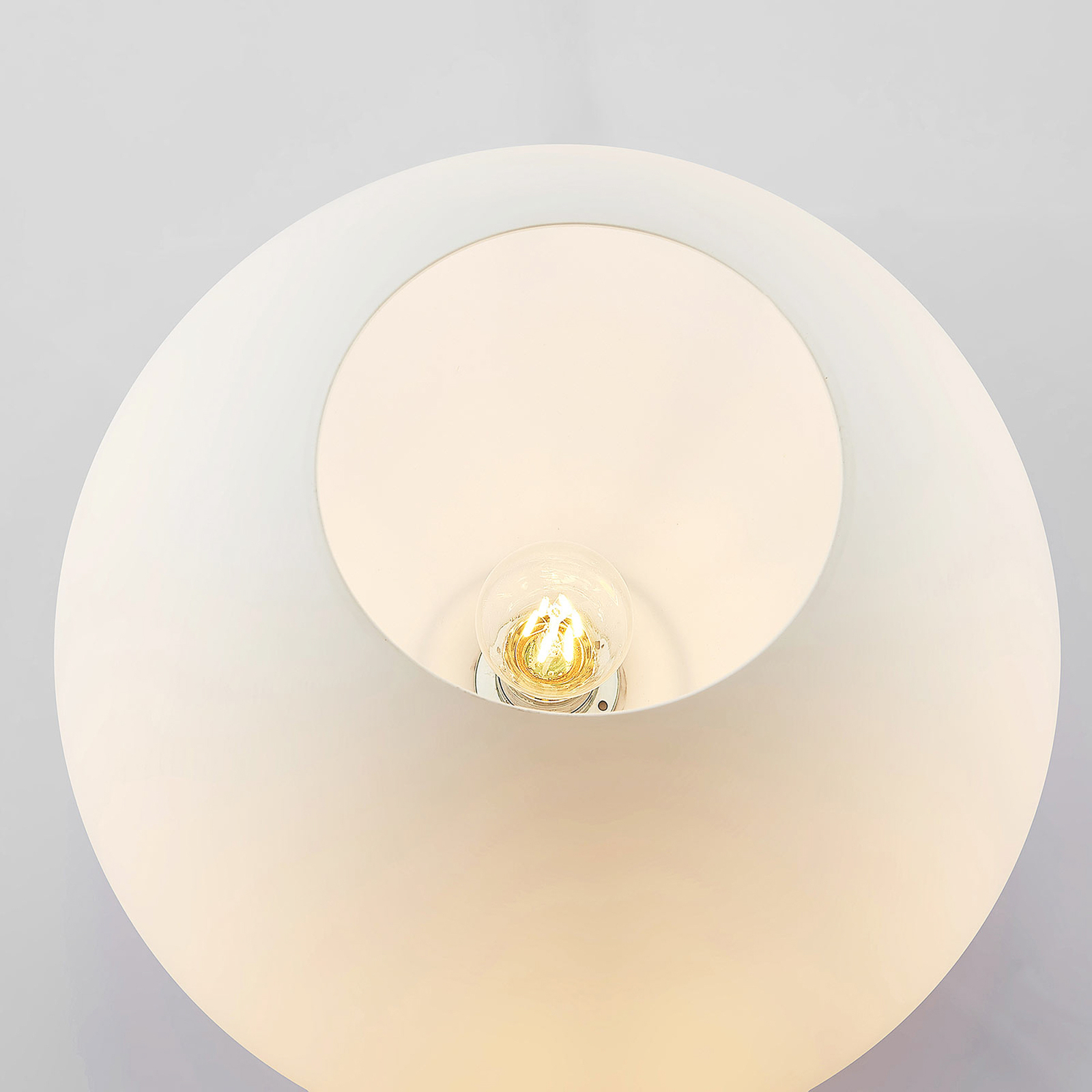 Szklana lampa sufitowa Bibiane, biała opalowa