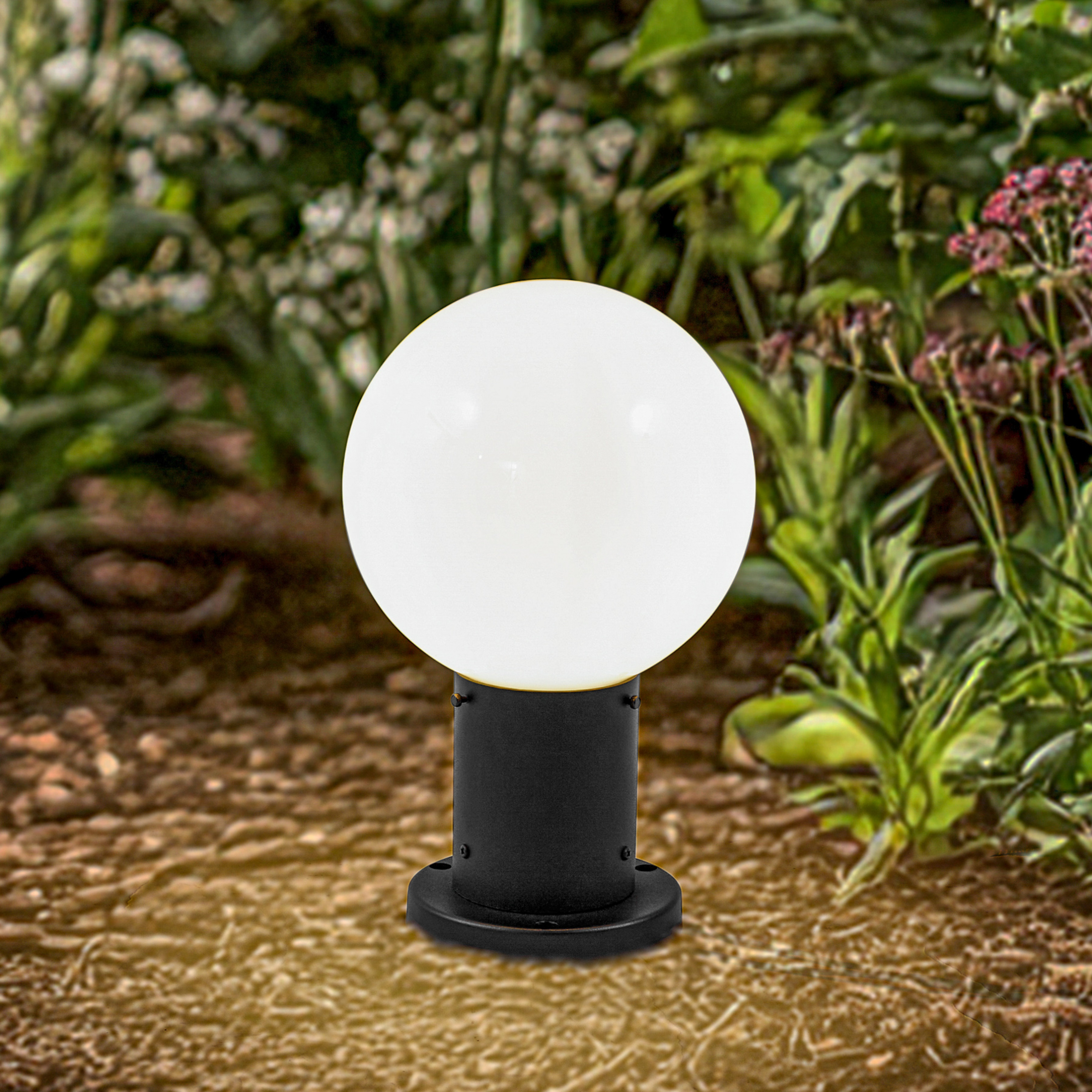 Lindby lampioncino Dangan, bianco, altezza 32 cm, vetro, metallo