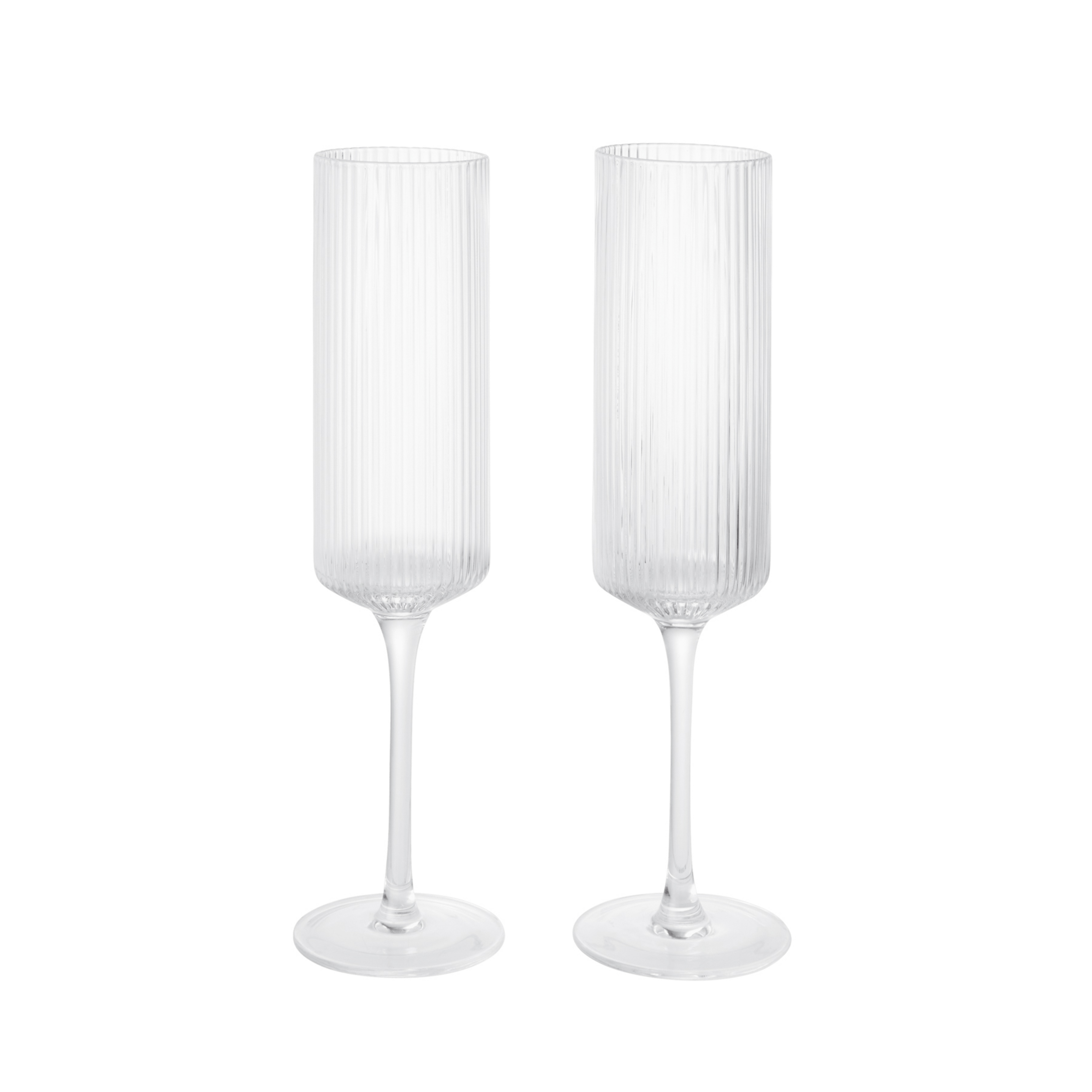 Sklenice na šampaňské Ripple, průhledná, sada 2 ks – ferm LIVING