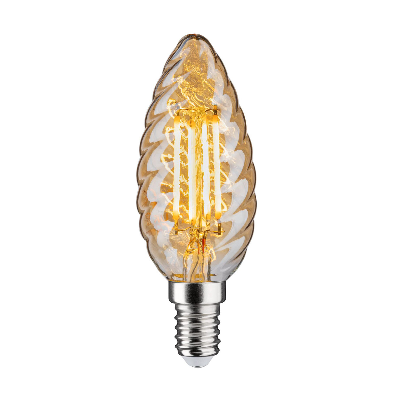 Aanzetten Smaak Noodlottig LED kaarslamp E14 4,7 goud gedraaid dimbaar | Lampen24.be