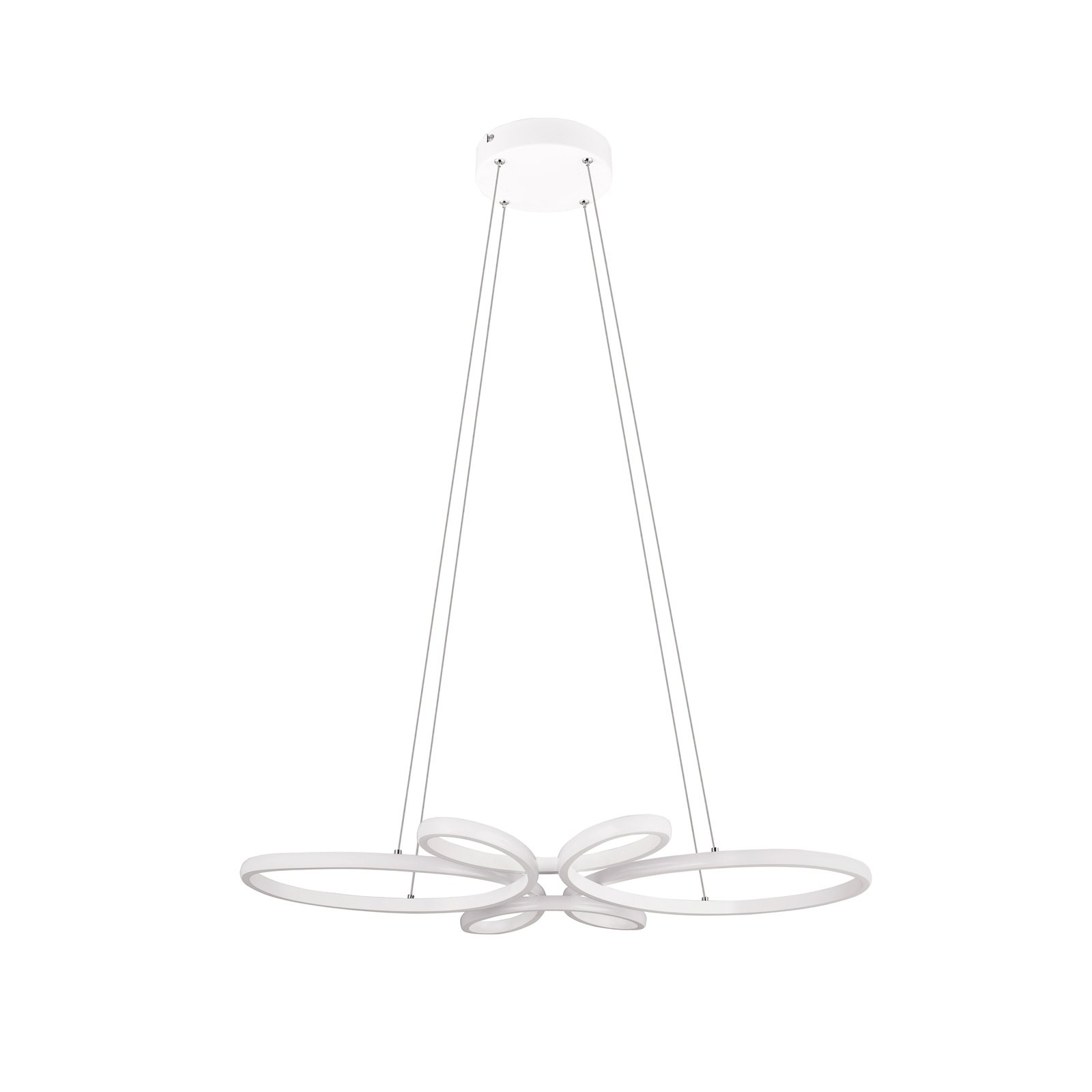 Fly LED pendant light, matt white, 4,000 K, 83 cm x 45 cm