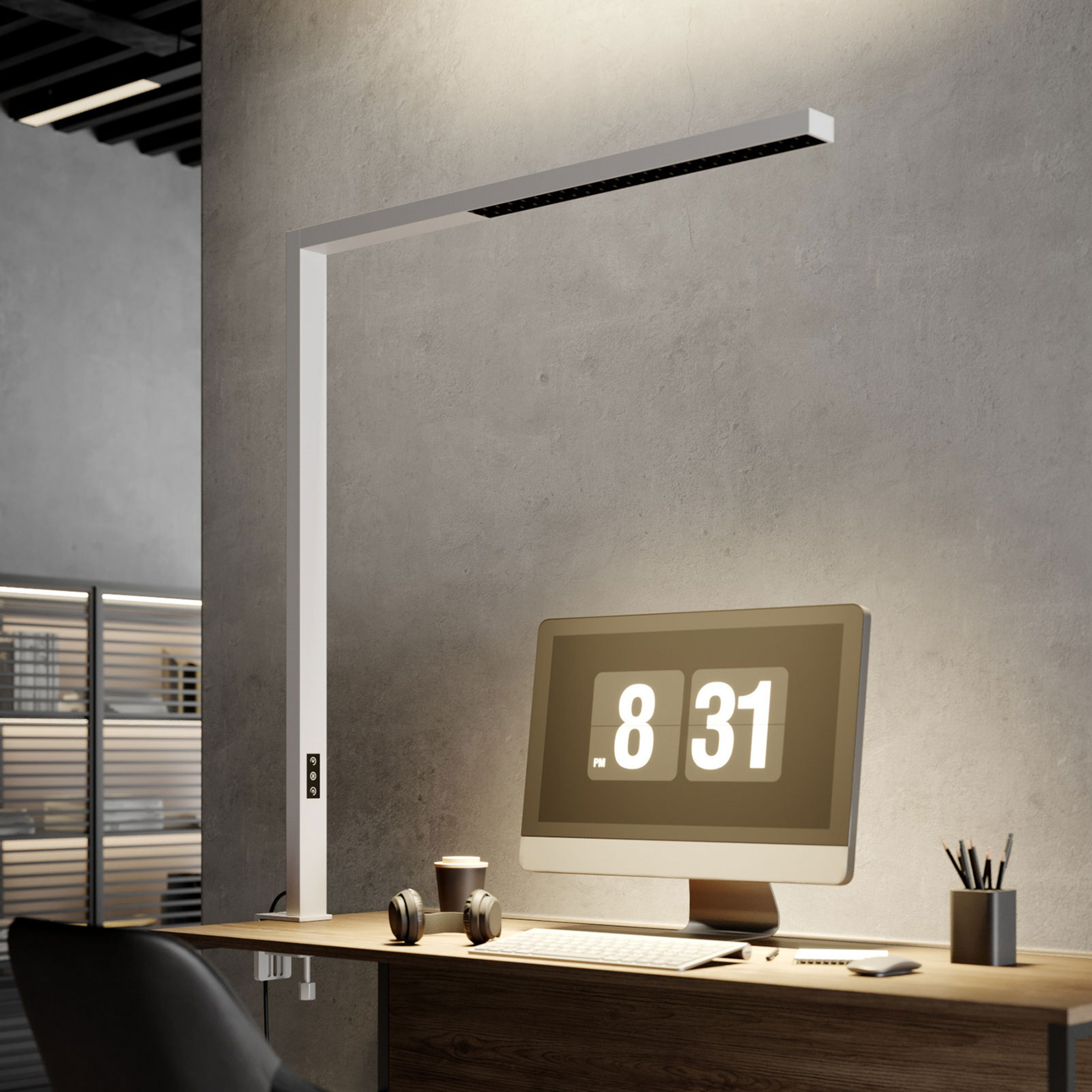 Arcchio lampa z klipsem LED Jolinda, biała, metalowa, ściemniana