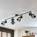 Spot pour plafond Lindby Tilen, à 4 lampes, noir, métal, 125 cm