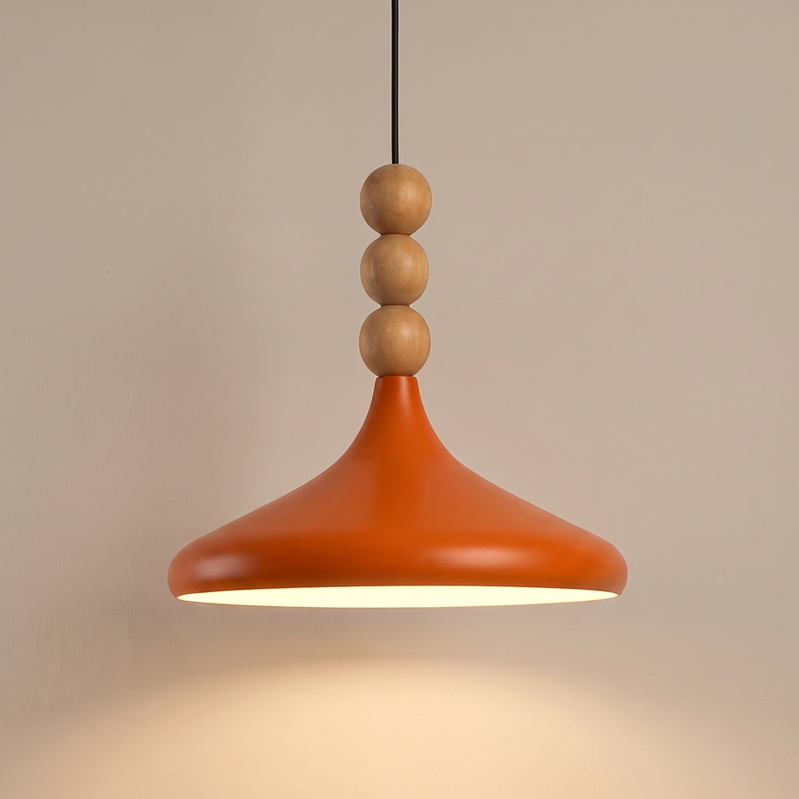 Candeeiro suspenso Eysan, laranja, Ø 35 cm, metal, E27 Candeeiro suspenso Eysan, laranja, Ø 35 cm, metal, E27