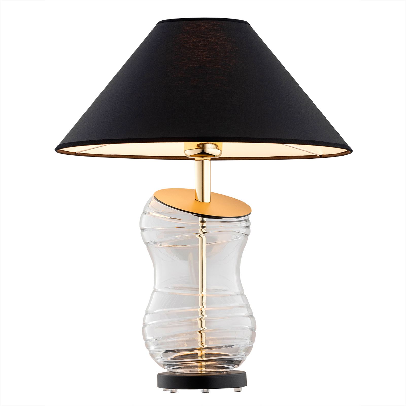 Veneto table lamp with textile shade in black