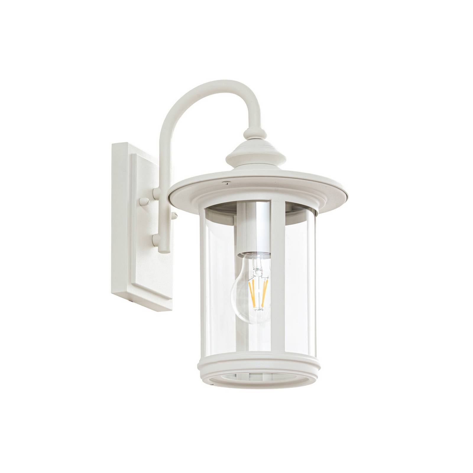 Lindby Außenwandleuchte Zayn, weiß, Glas, Höhe 33 cm, IP23