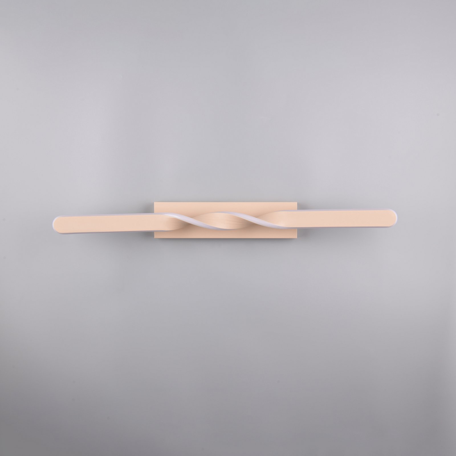 LED ceiling light Ginko, sand, metal, length 79 cm