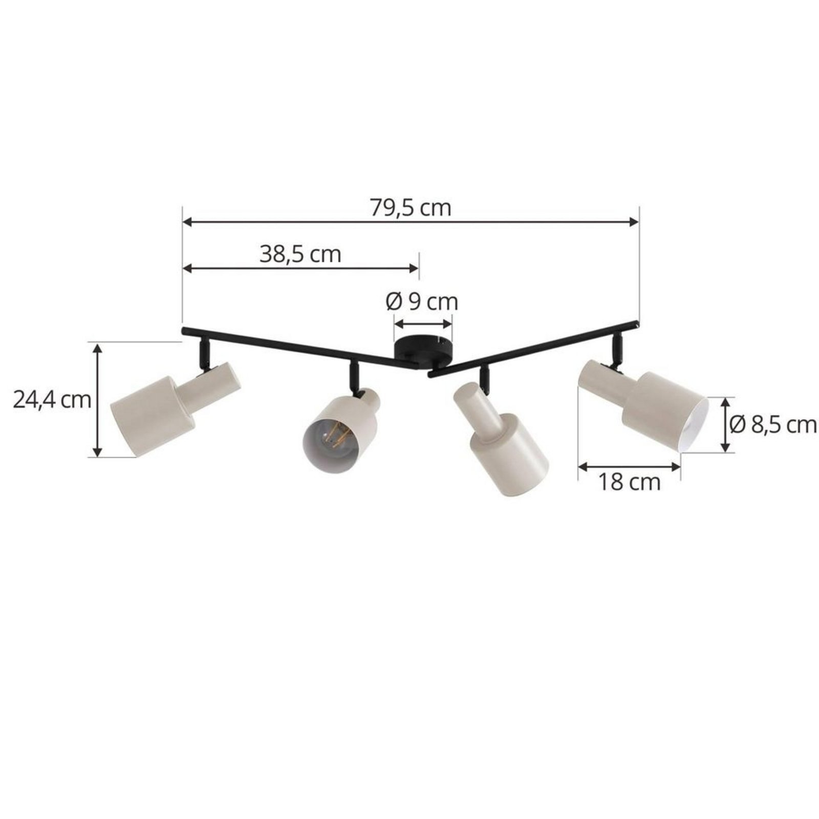 Ovelia 4 Plafonieră Beige - Lindby