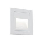 Loro LED-vägginbyggnadslampa, vit, bredd 8,5 cm, aluminium