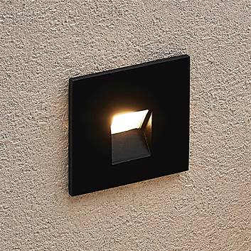 Arcchio Vexi LED indbygningslampe, kantet, sort