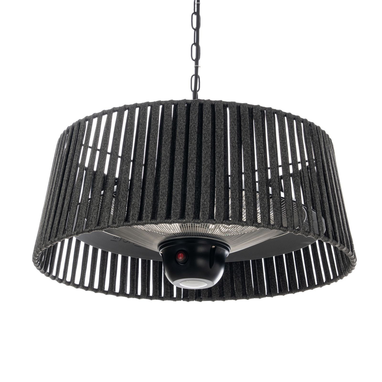 Lucande Pyravo suspended patio heater, black, aluminium, Ø 60 cm Lucande Pyravo suspended patio heater, black, aluminium, Ø 60 cm