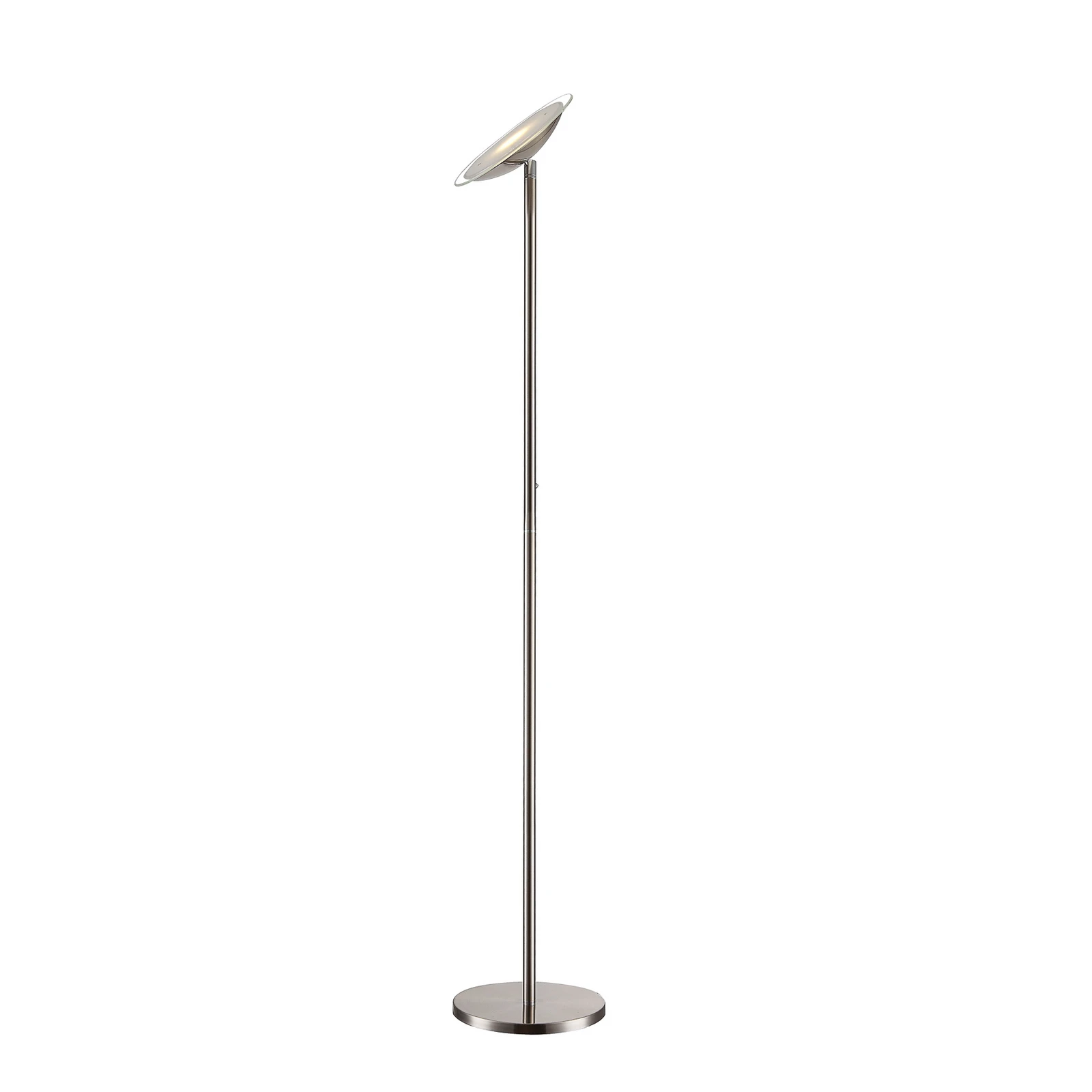Lindby Malea LED podna lampa, nikl-boje, prigušiva, 180 cm