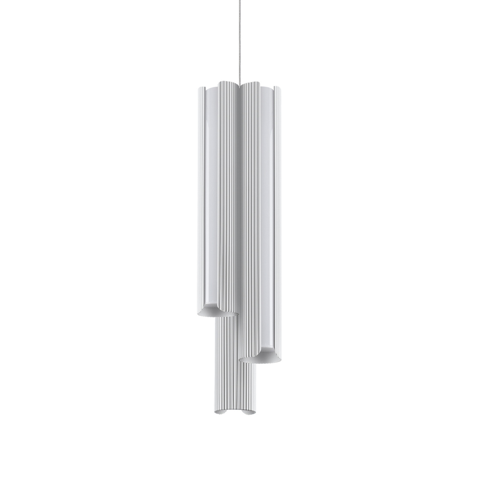 Lampă suspendată LED IDEAL LUX Dorica albă Ø 9 cm metal cu 3 becuri - Camera de zi / sufragerie - Modern - Aluminiu