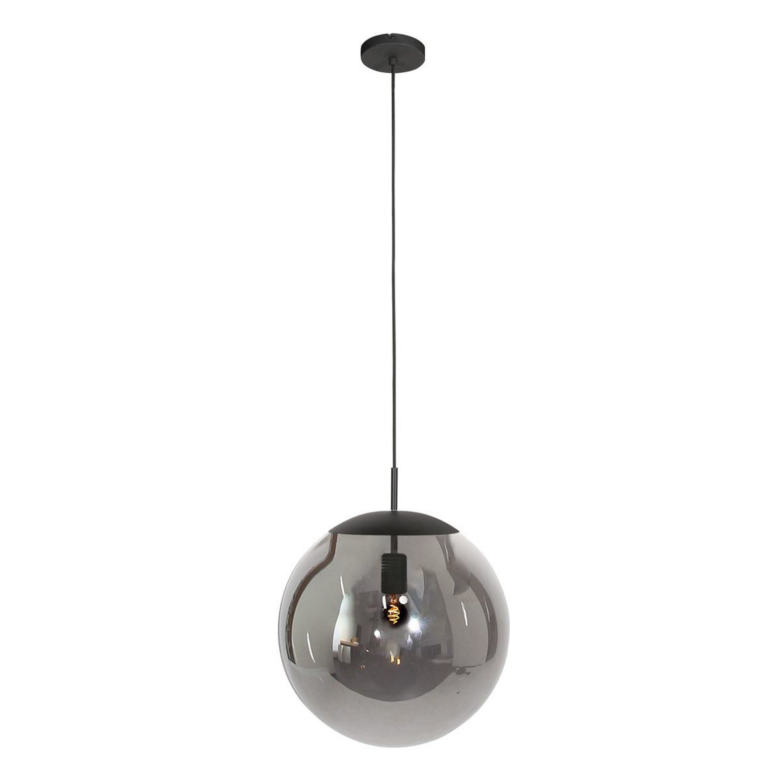 Bollique pendant light, black, Ø 40 cm, glass, 1-bulb, ball