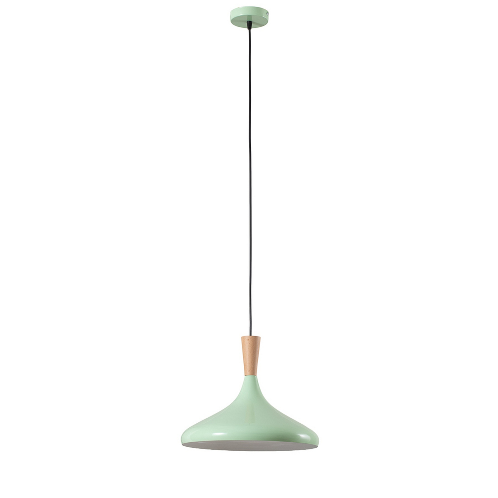 Candeeiro suspenso Chris, verde menta/branco, Ø 35 cm, metal