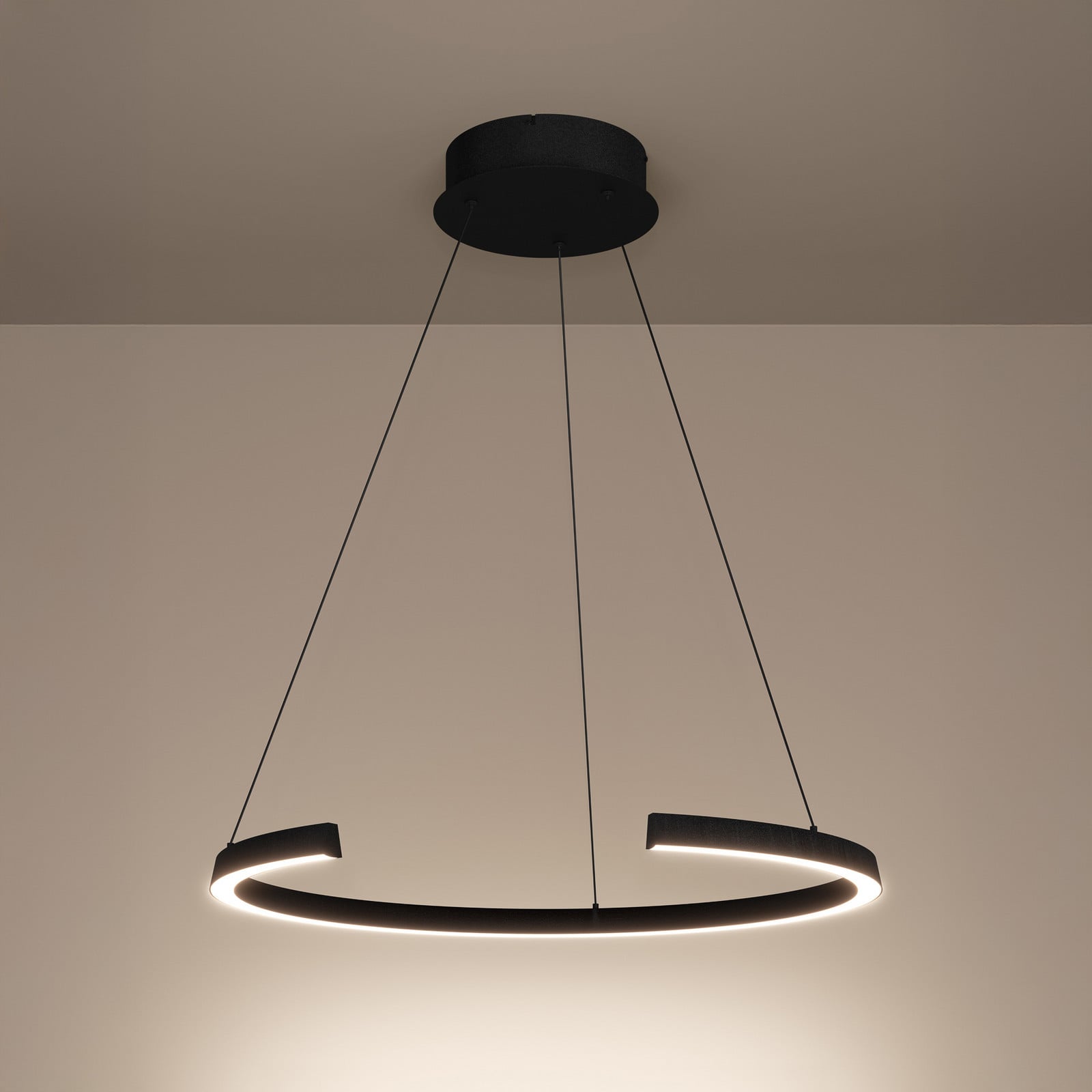 Lampă suspendată Stars of Light Labonete negru Ø80 cm 1 bec CCT - Camera de zi / sufragerie - Modern - Aluminiu