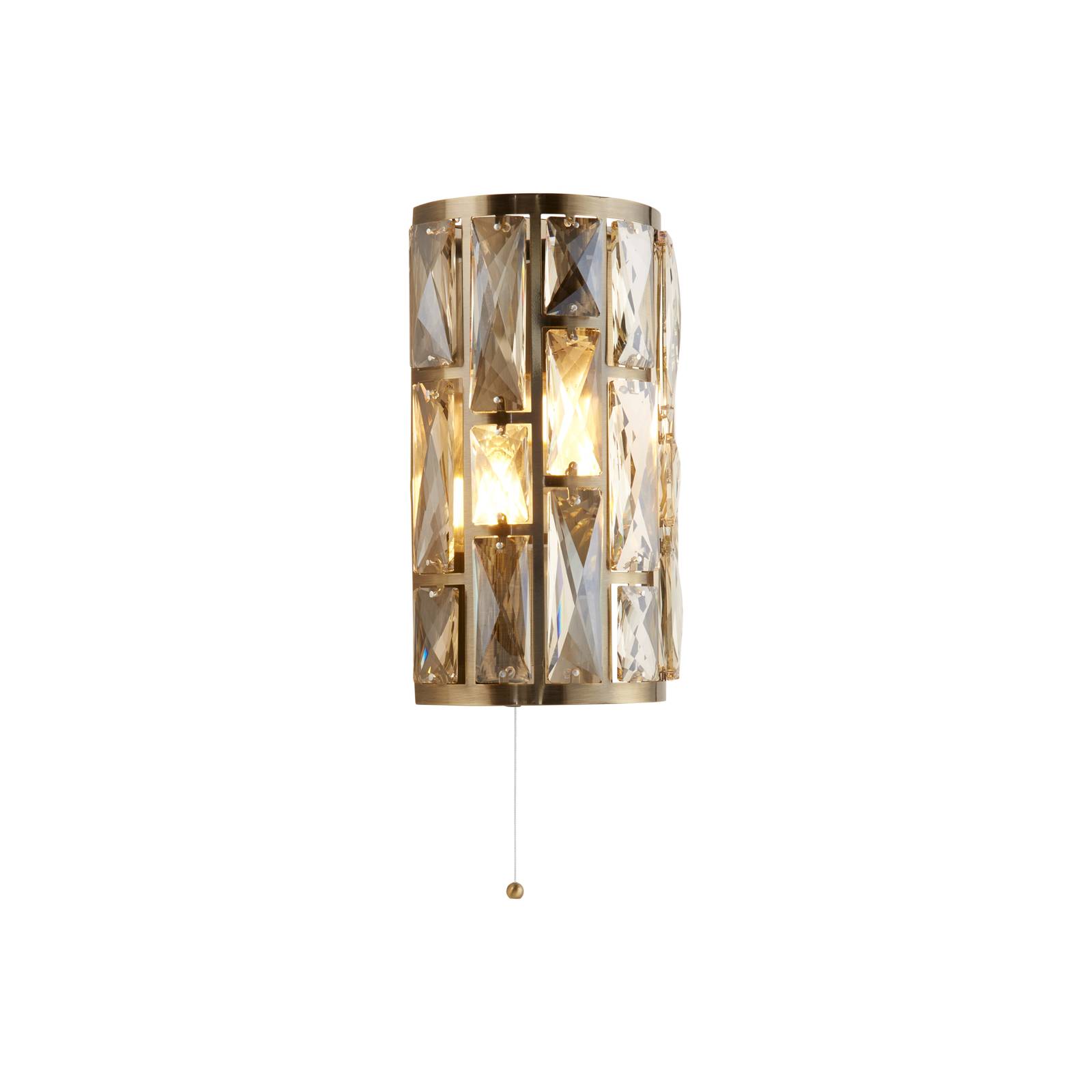 Searchlight Bijou 2-flammige Wandleuchte aus antikem Messing Champagnerglas