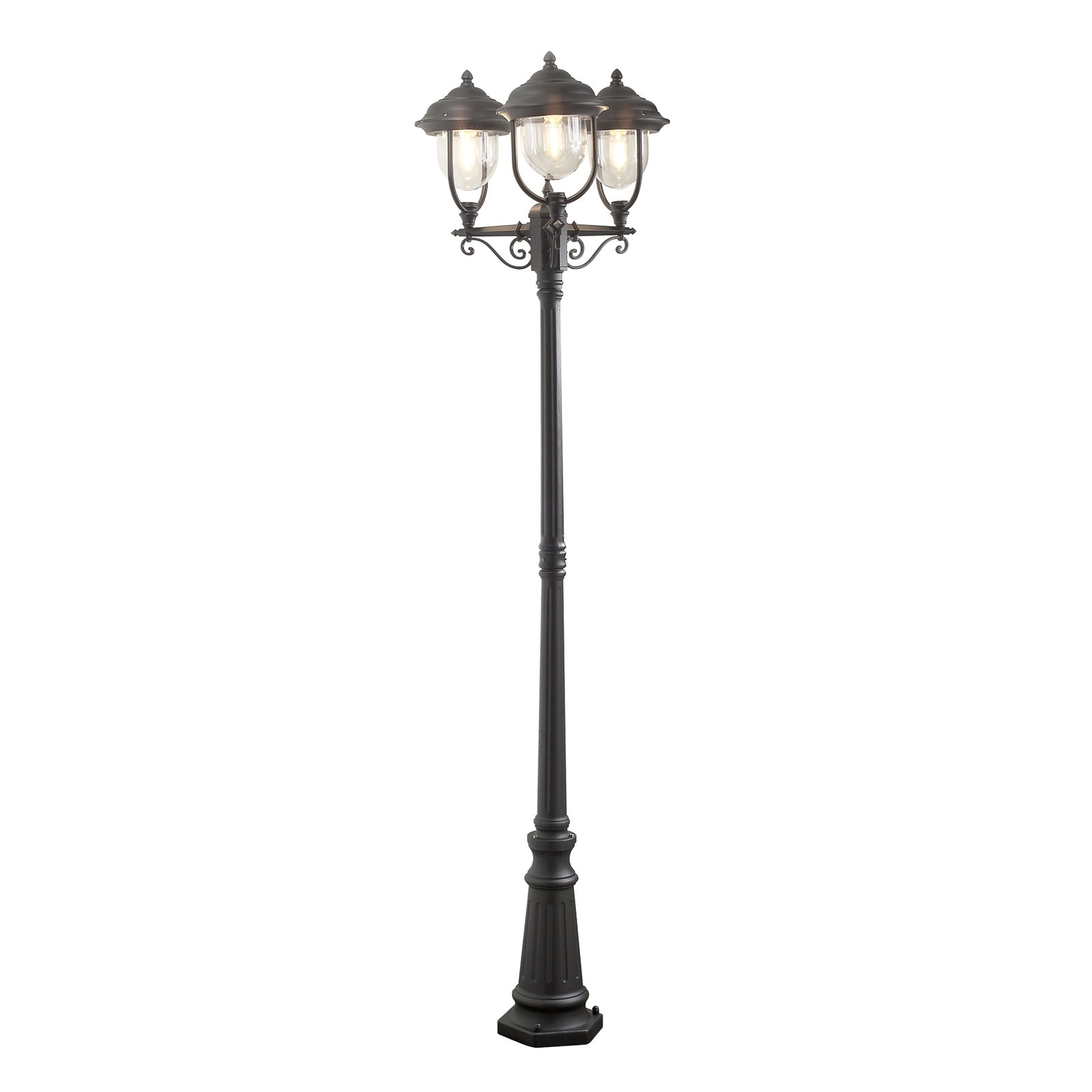Parma lamp post 3-bulb in black