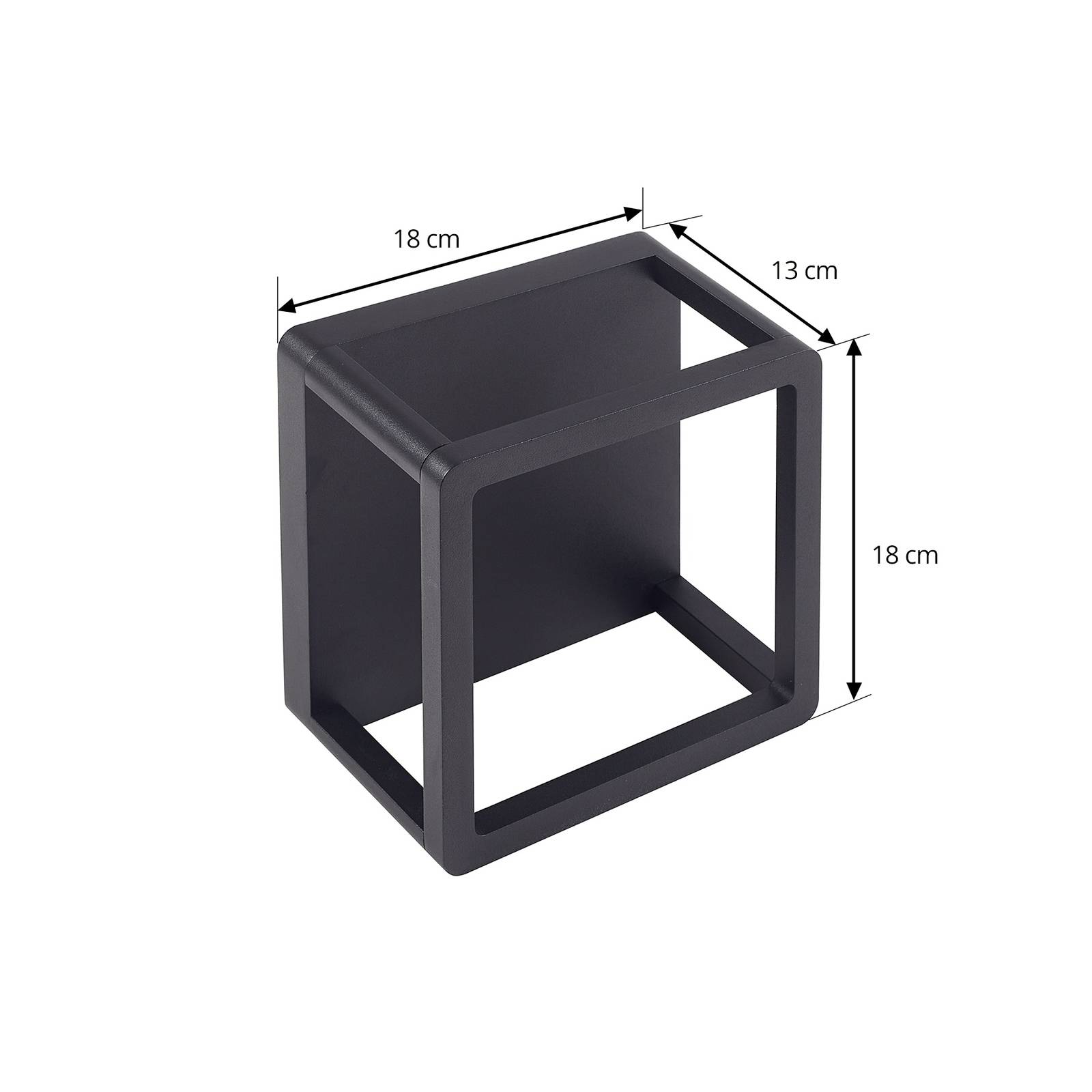 Lucande kinkiet zewnętrzny LED Thorvid, czarny, aluminium, 18 cm