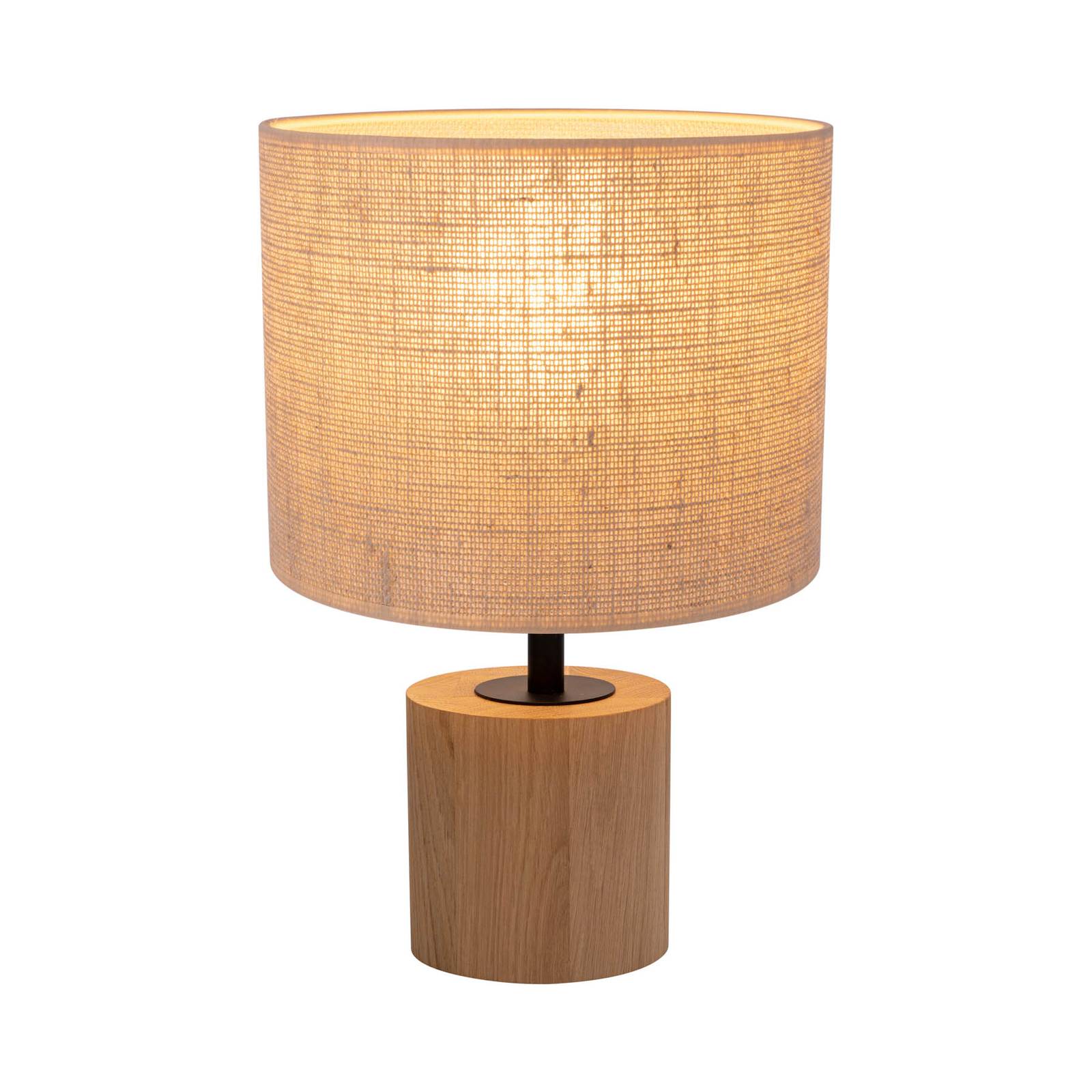 Lampe à poser Tidas chêne huilé Ø 20 cm crème