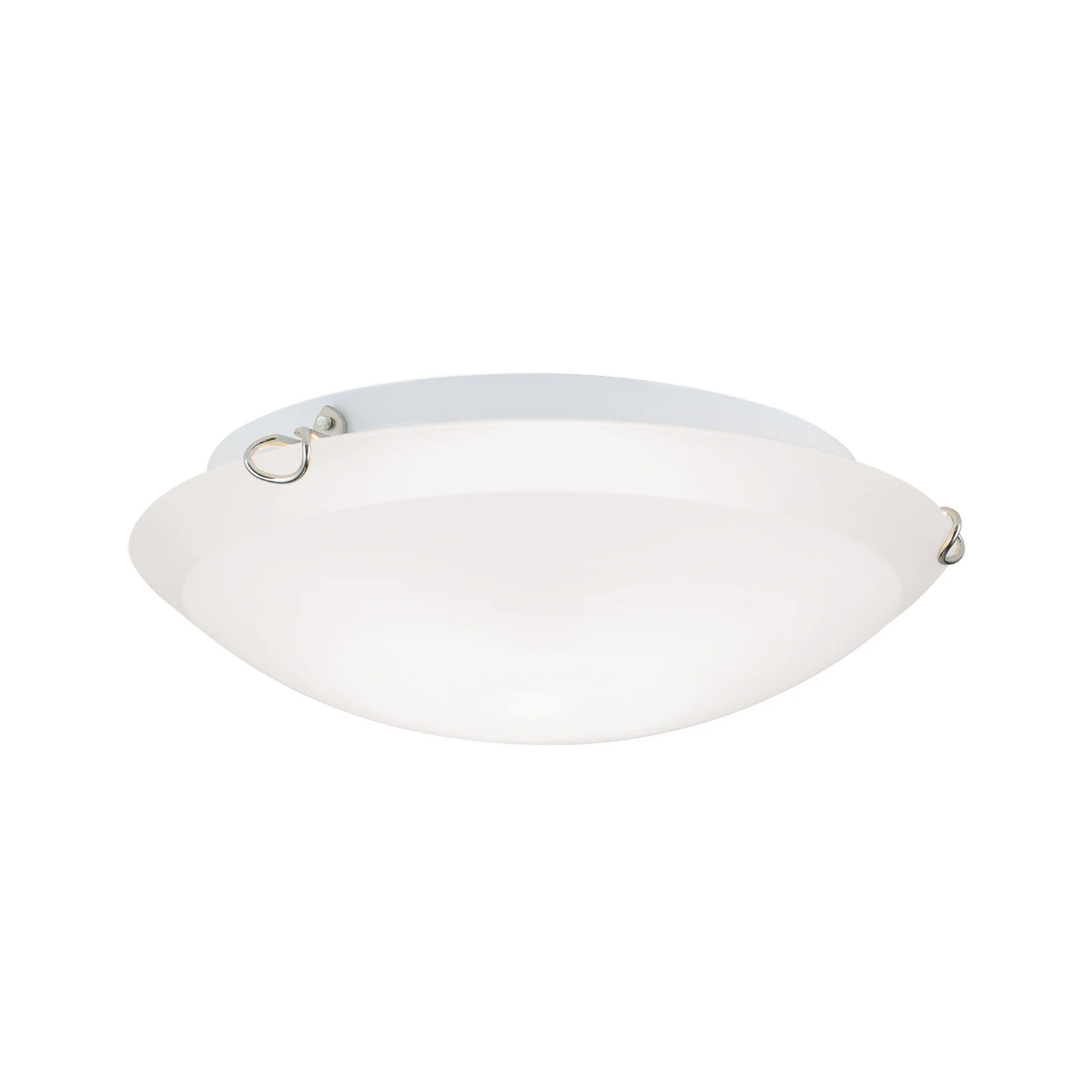 Candeeiro de teto Agada, vidro opalino, cromado, 30 cm