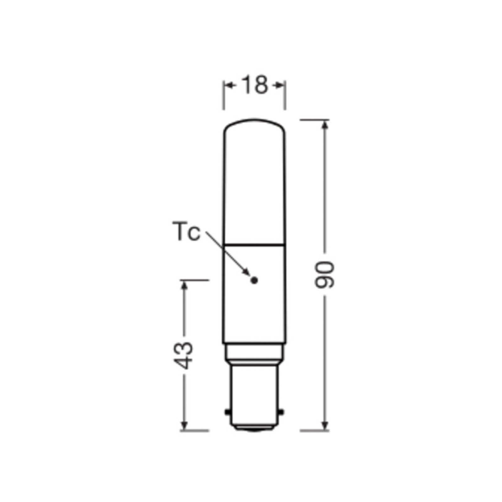 OSRAM LED spuldze Special T, B15d, 8 W, 2700 K, bl.