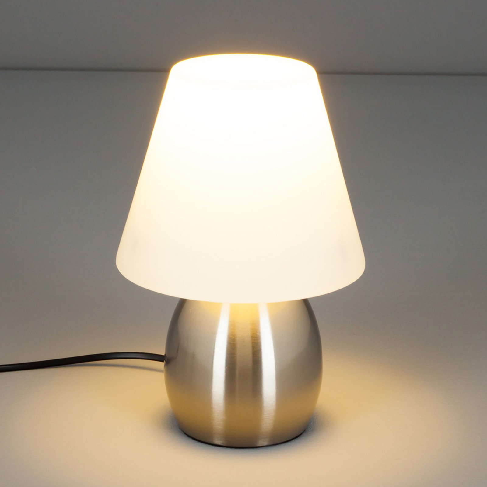 Tischlampe Glas Nachttischlampe Dekolampe E14 Lampe Bedside Lamp Glaslampe rund 