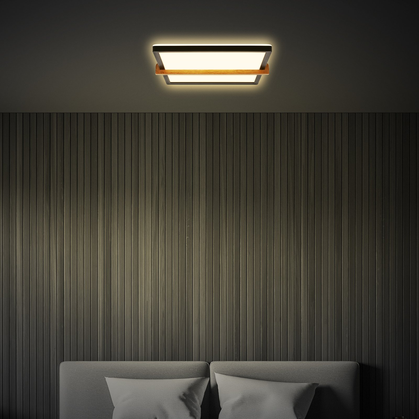 Plafoniera Remsa LED, 29x31,5 cm, plastica, nero