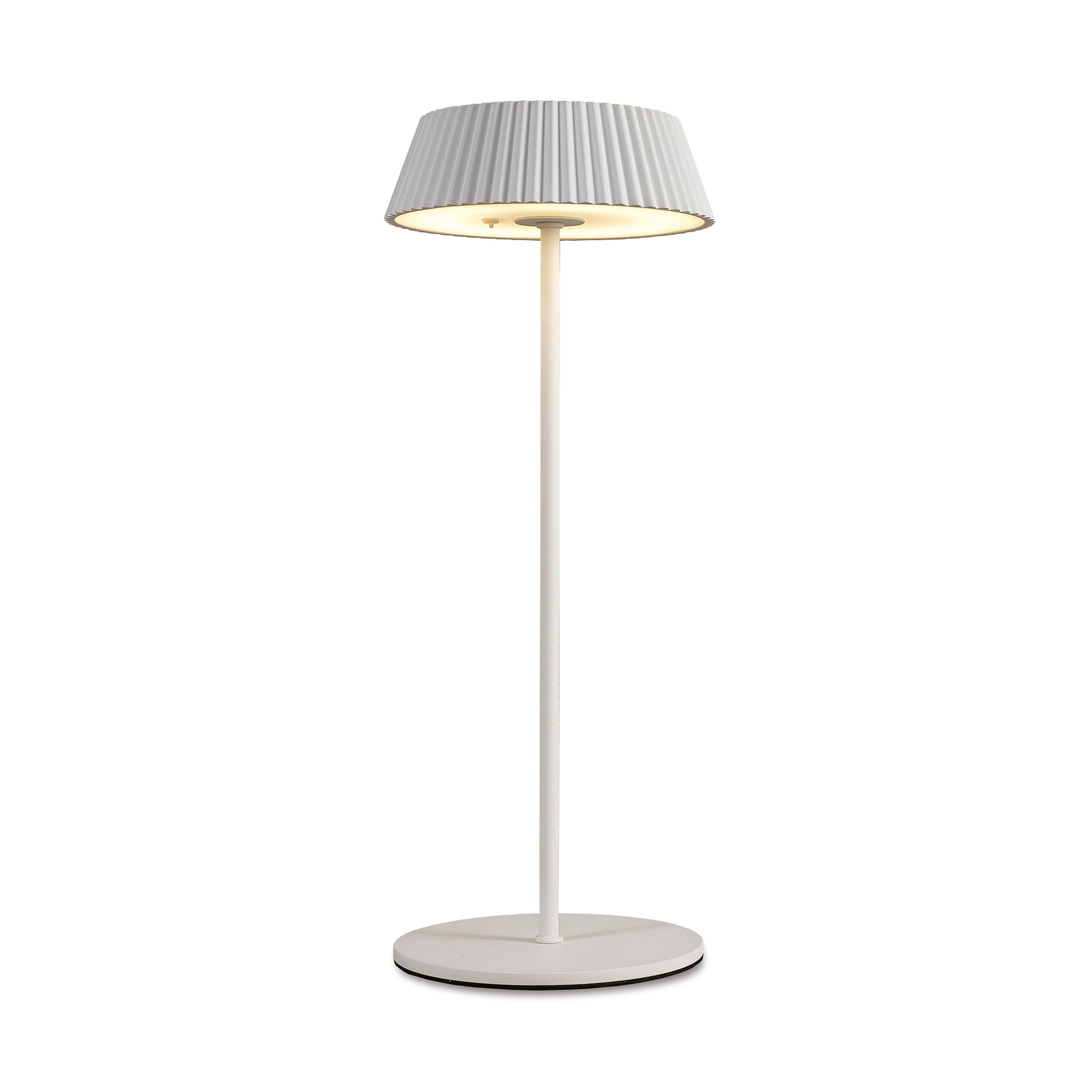 Candeeiro de mesa LED Relax com base, branco, a pilhas, IP54