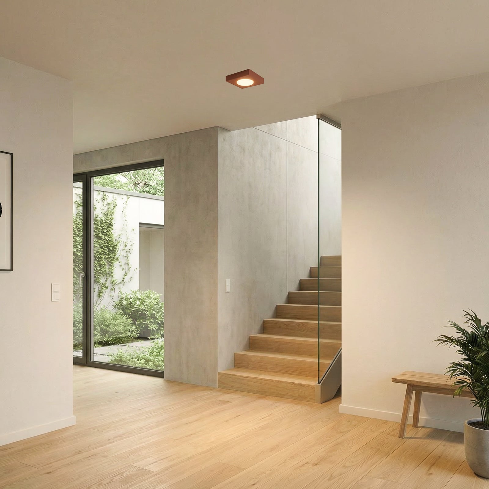 Plafonnier Hero, rouge, 12 x 12 cm, métal, GX53