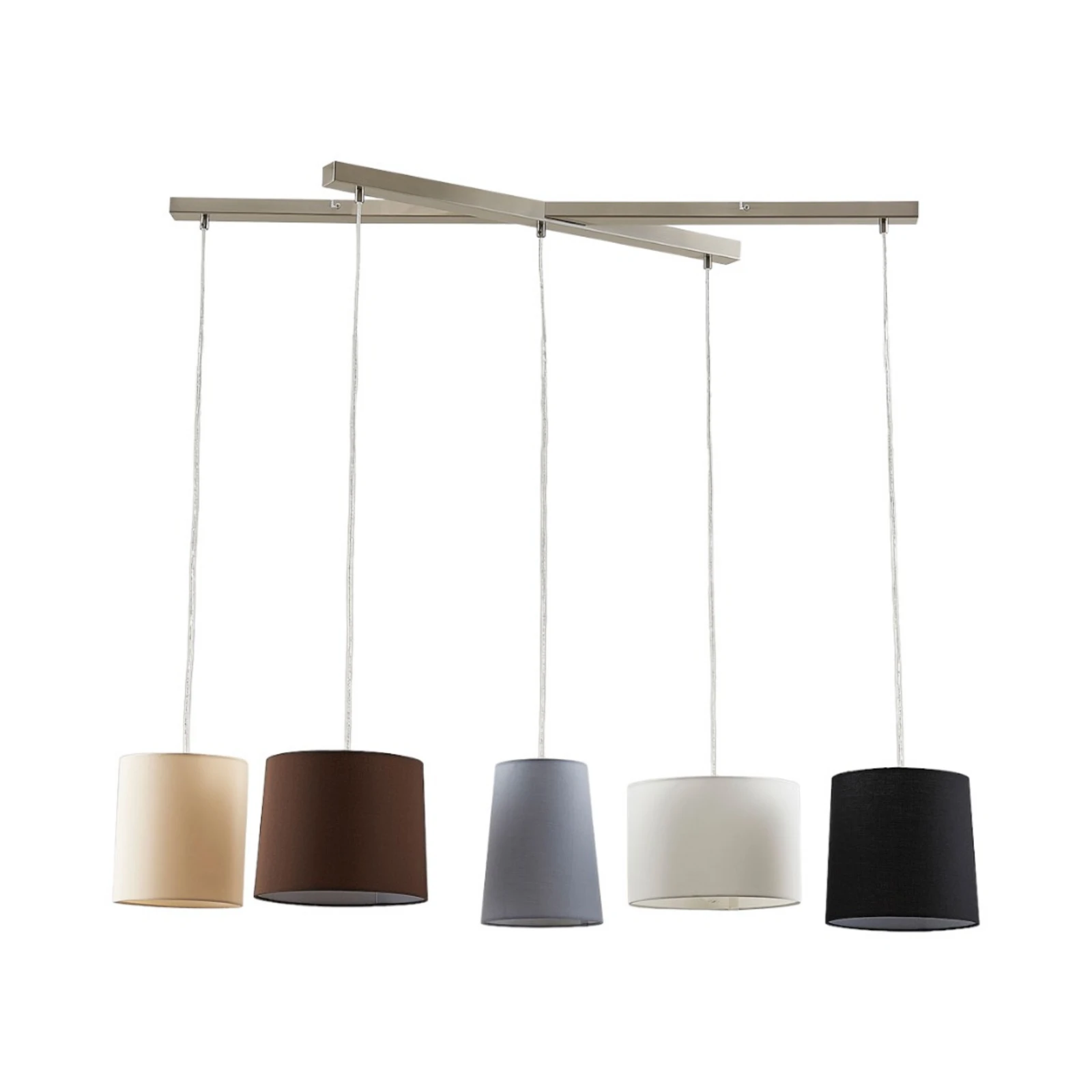 Lampada a sospensione Lindby Hermina, multicolore, a 5 luci, tessuto, E27
