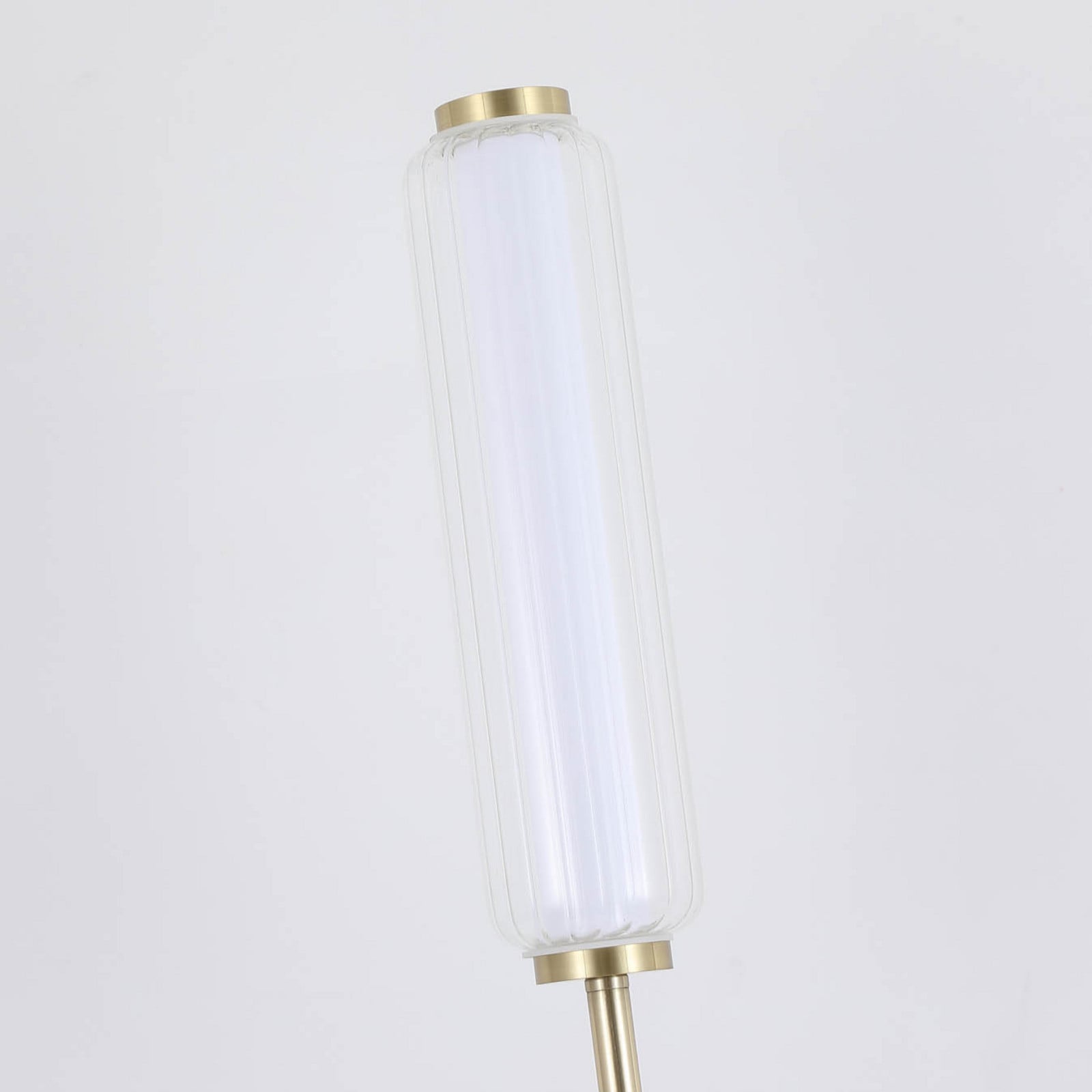 Searchlight Lampadar LED Mod culoarea alamei dimabil în 3 trepte oțel - Camera de zi / sufragerie - alamă transparent alb - Metal