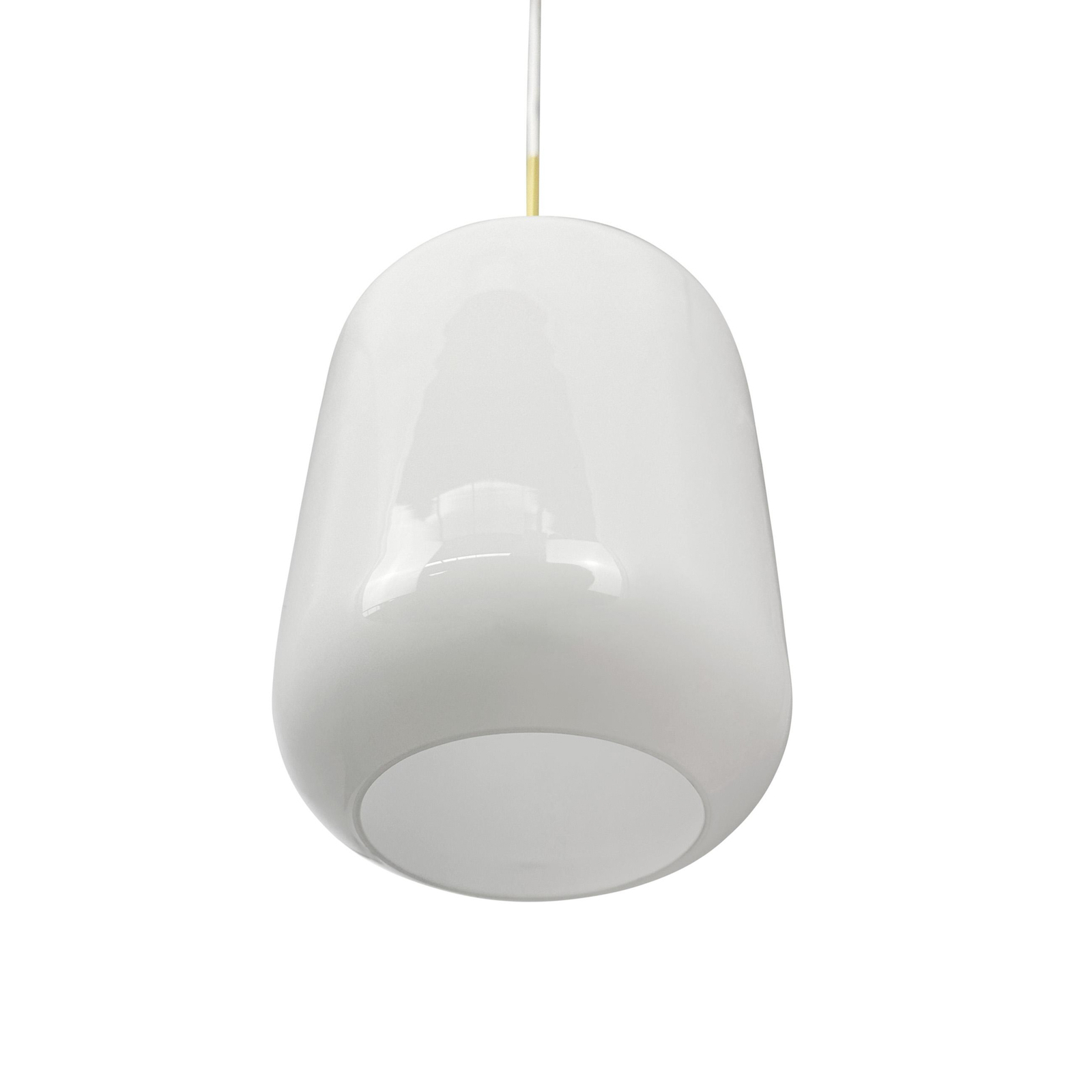 Dyberg Larsen hanglamp Silvia, Ø 20 cm, opaal/messing, glas