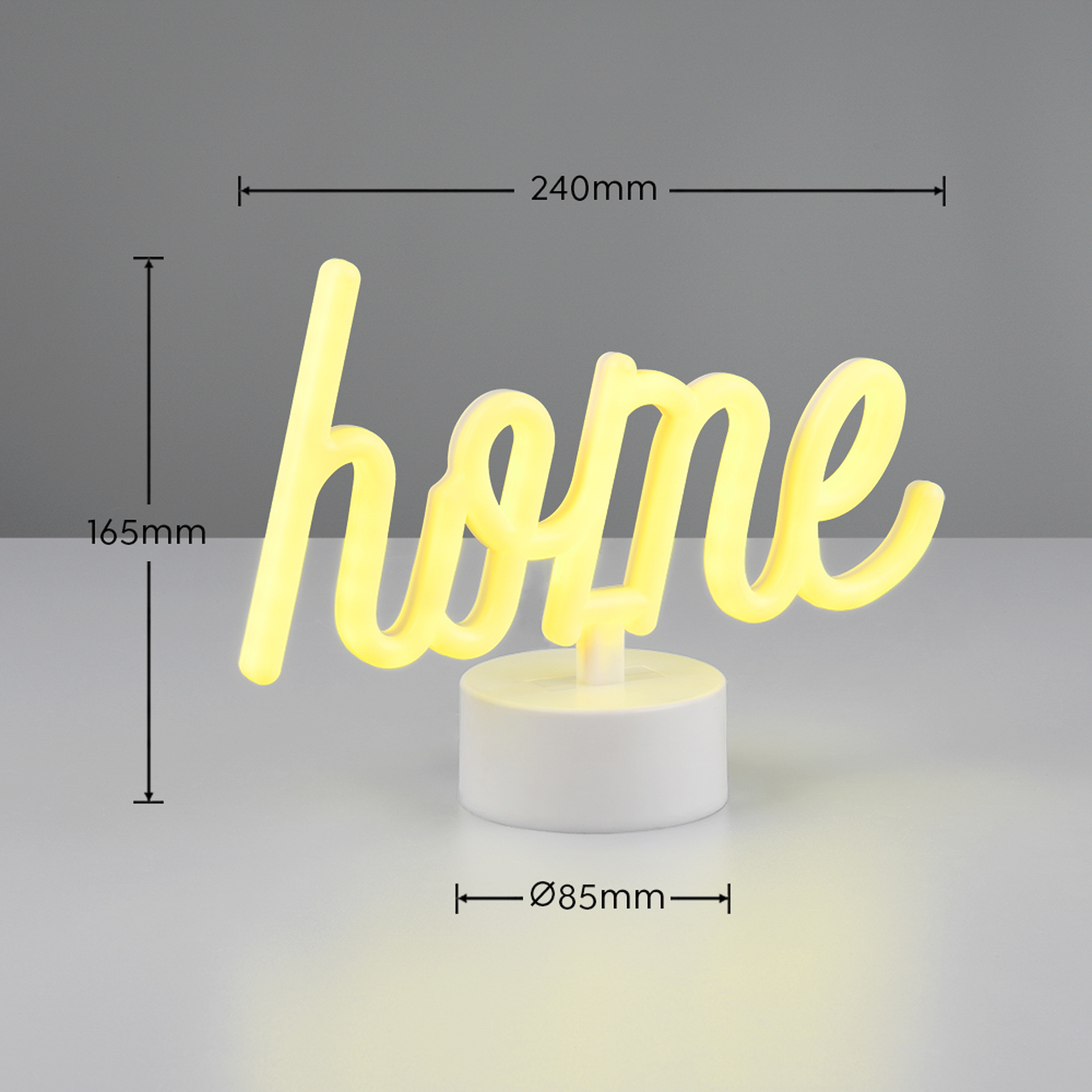 LED-bordlampe Casa, gul, bredde 24 cm, plast