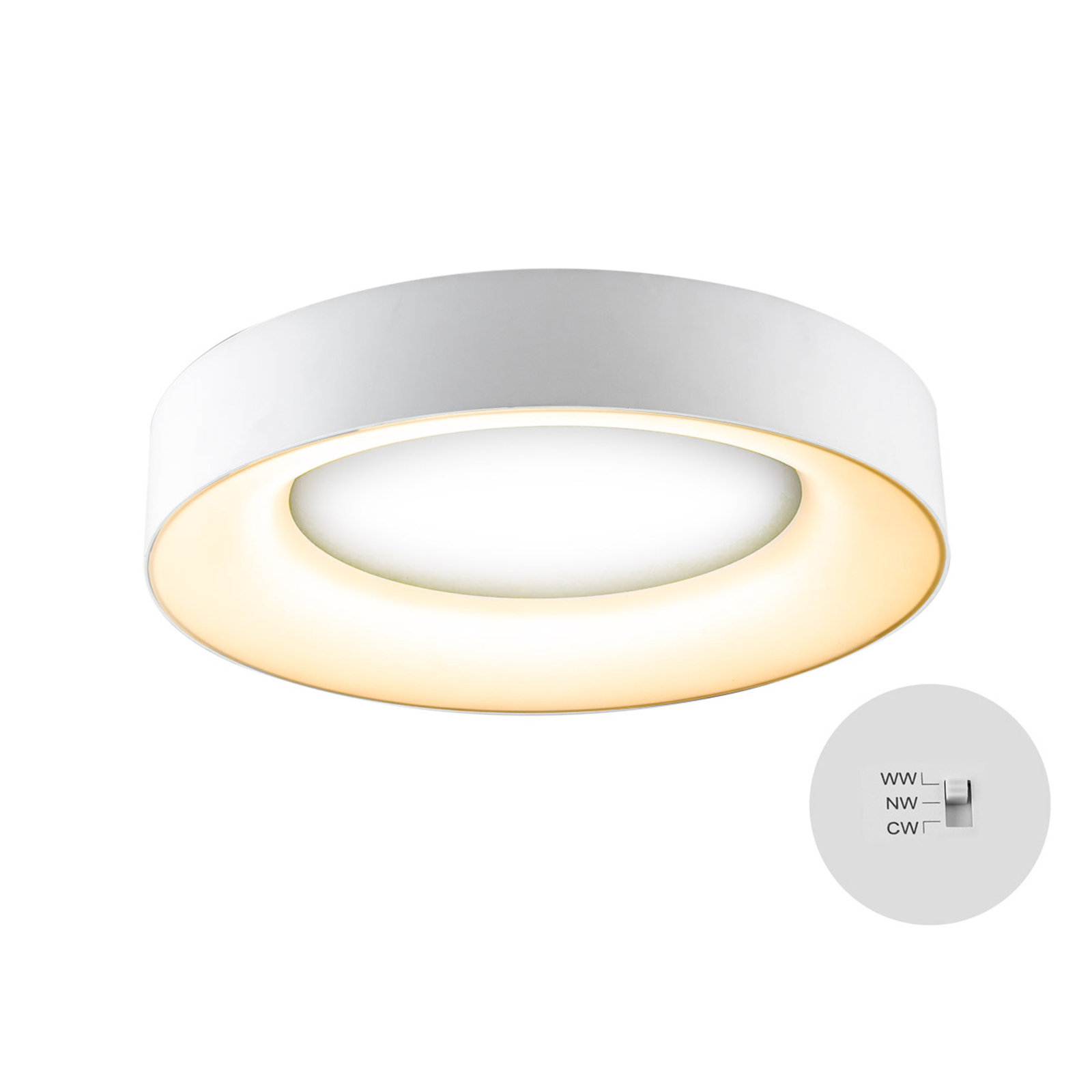Sauro LED-loftslampe, Ø 40 cm, hvid