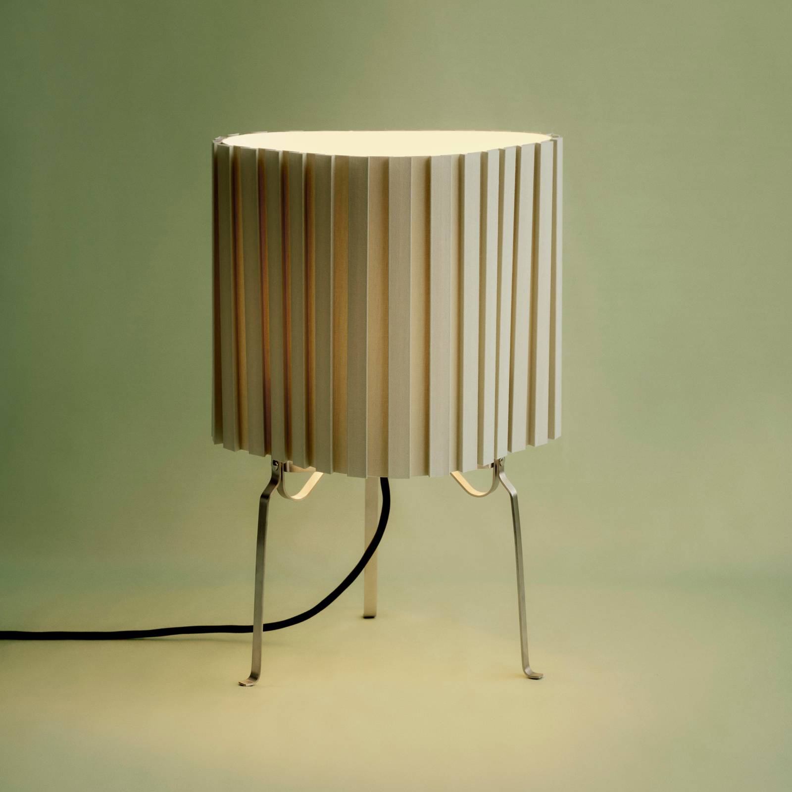 Stolová lampa HAY Canelé, zelená, výška 37 cm, E14, textil