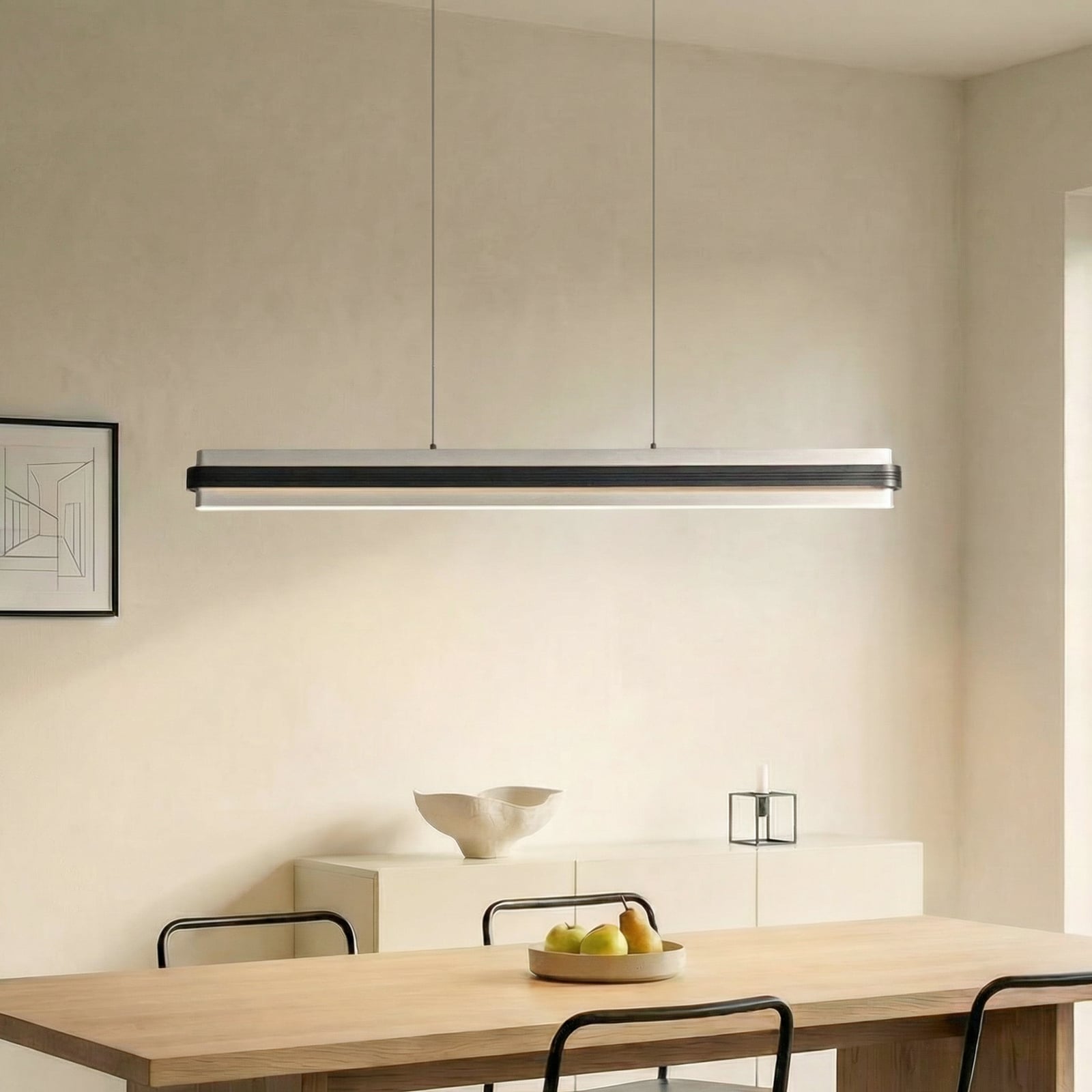 Tarnin LED-hänglampa, svart/nickel, 98 cm - Lucande