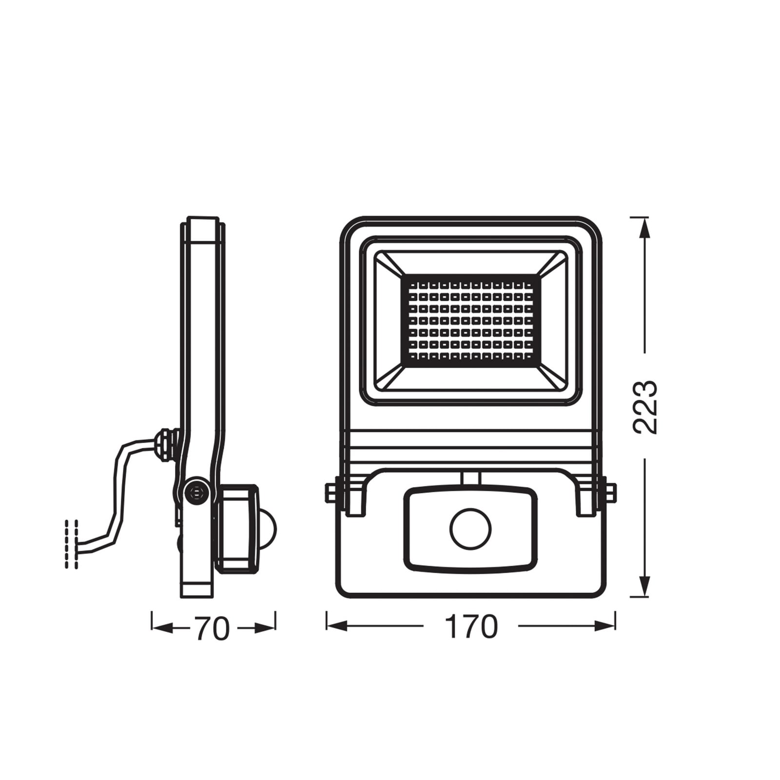 OSRAM kohdevalaisin ulos ENDURA FLOOD, harmaa, anturi 50 W 840 IP44